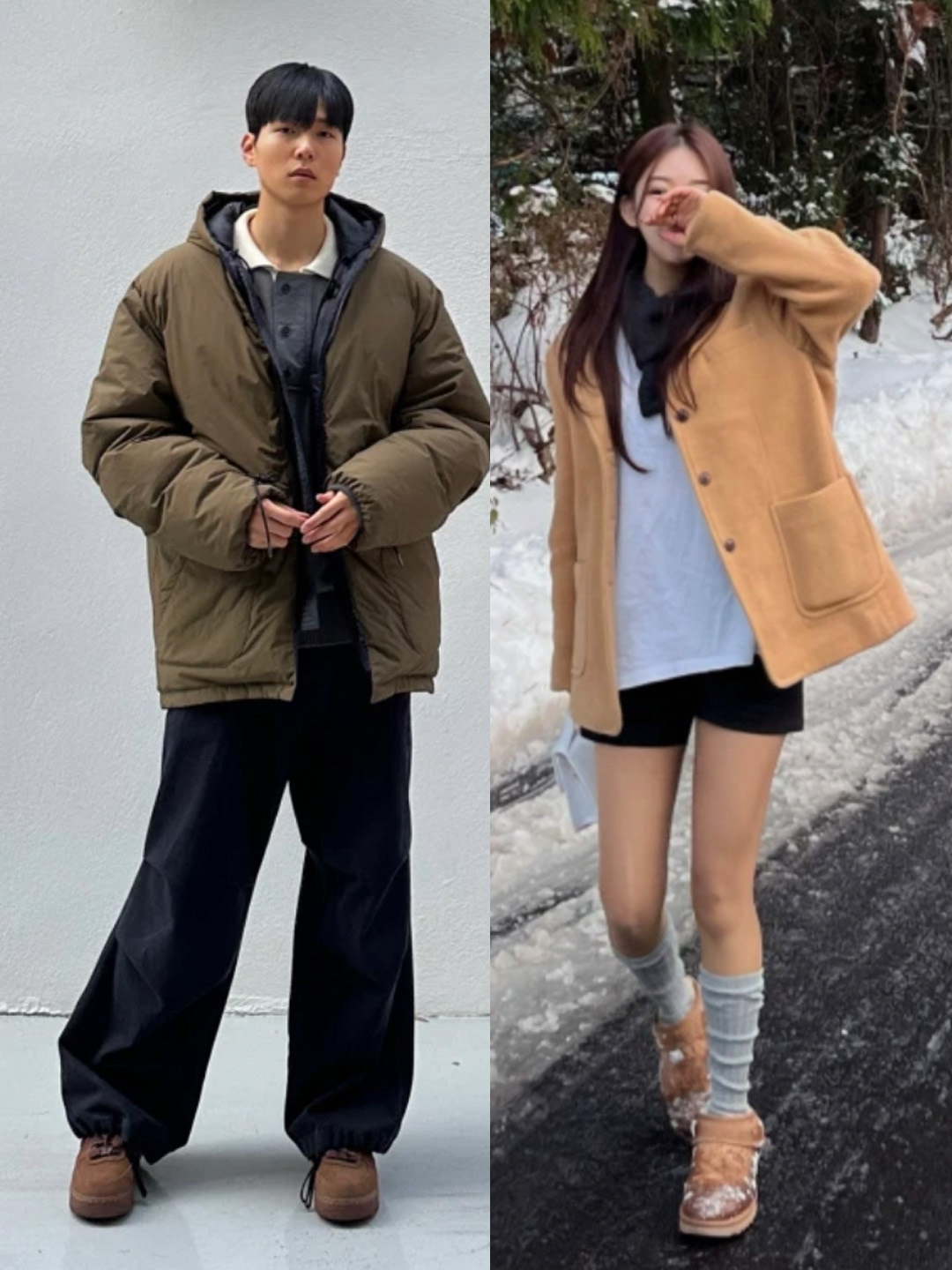(W) UGG Classic Ultra Mini Platform Mustard Seed, Maison Margiela Glam Slam Red Carpet Bag Black 착용 스타일 - 3