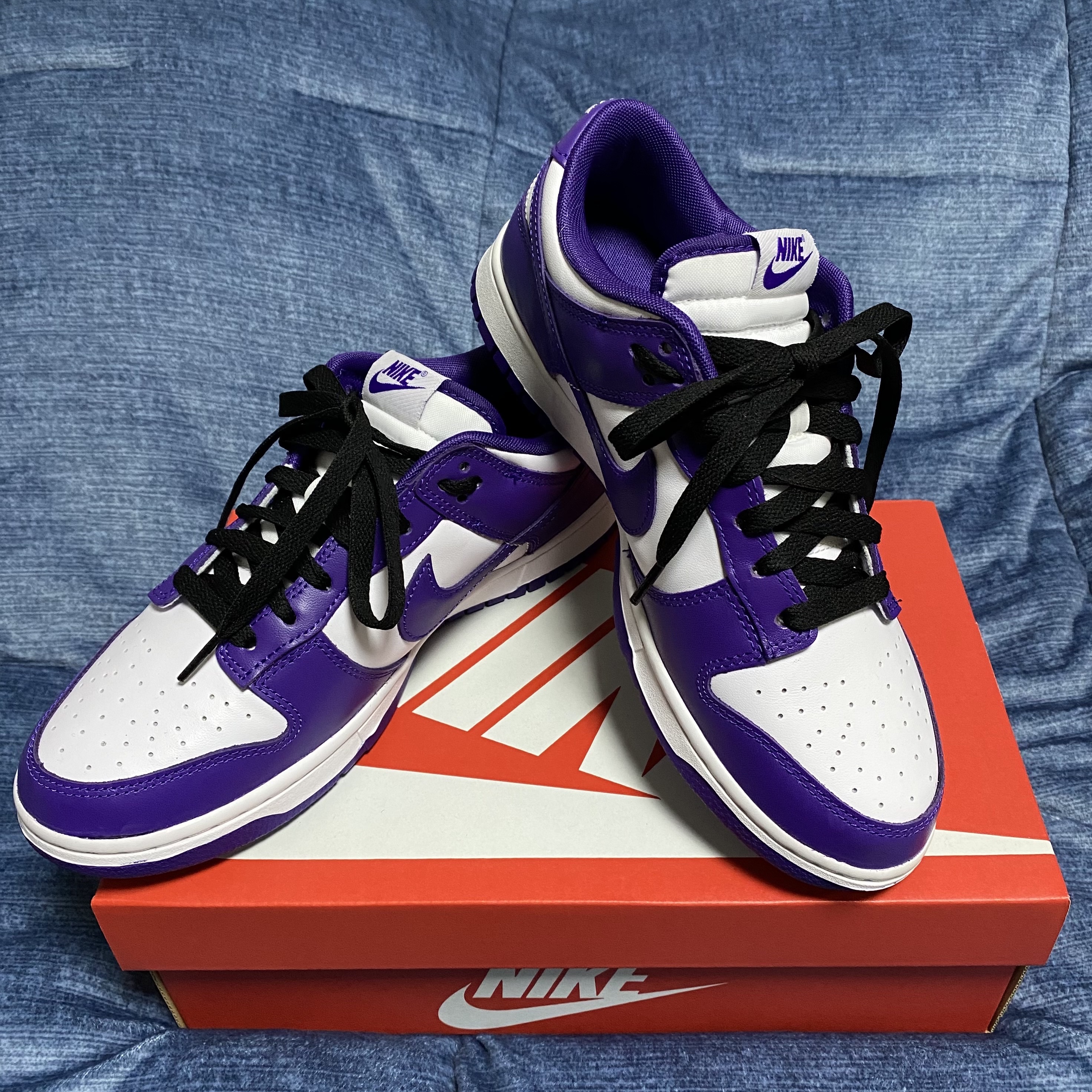 Nike Dunk Low Retro Championship Court Purple 착용 스타일 - 3