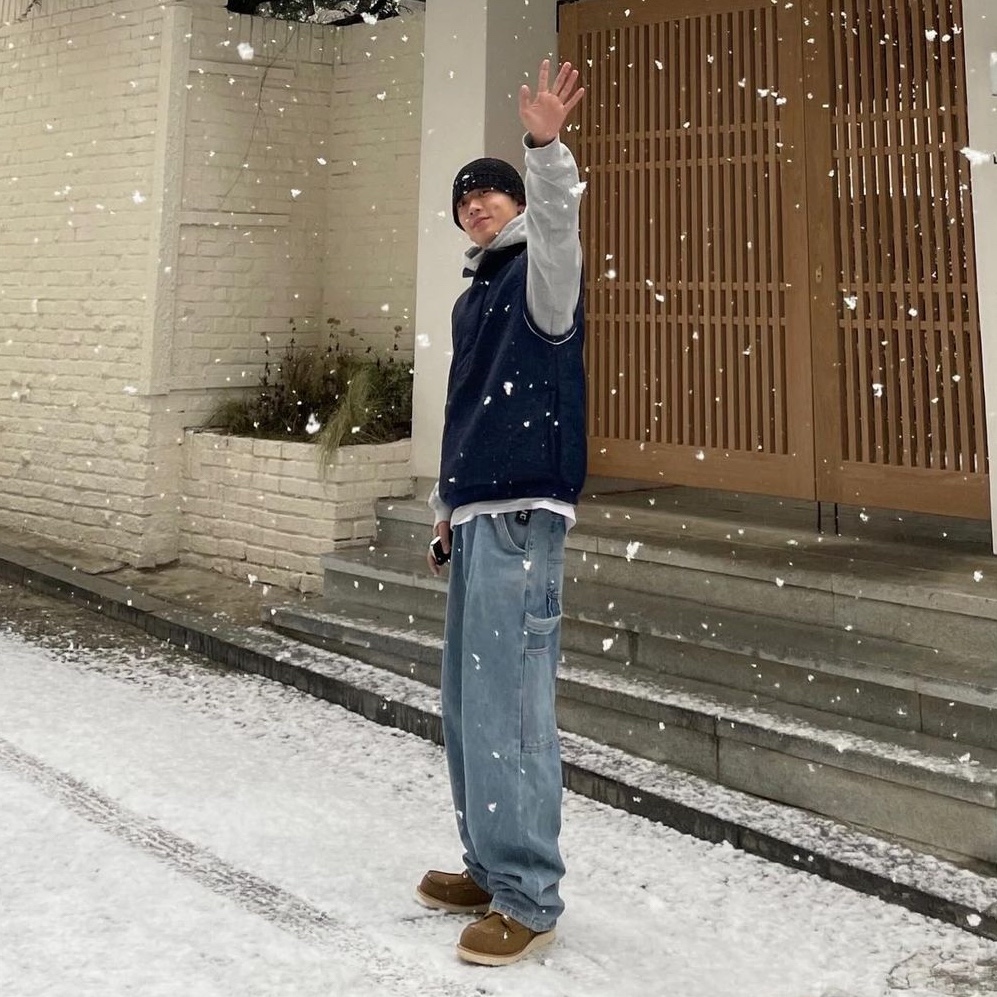 Nike x Cav Empt Vest Navy 착용 스타일