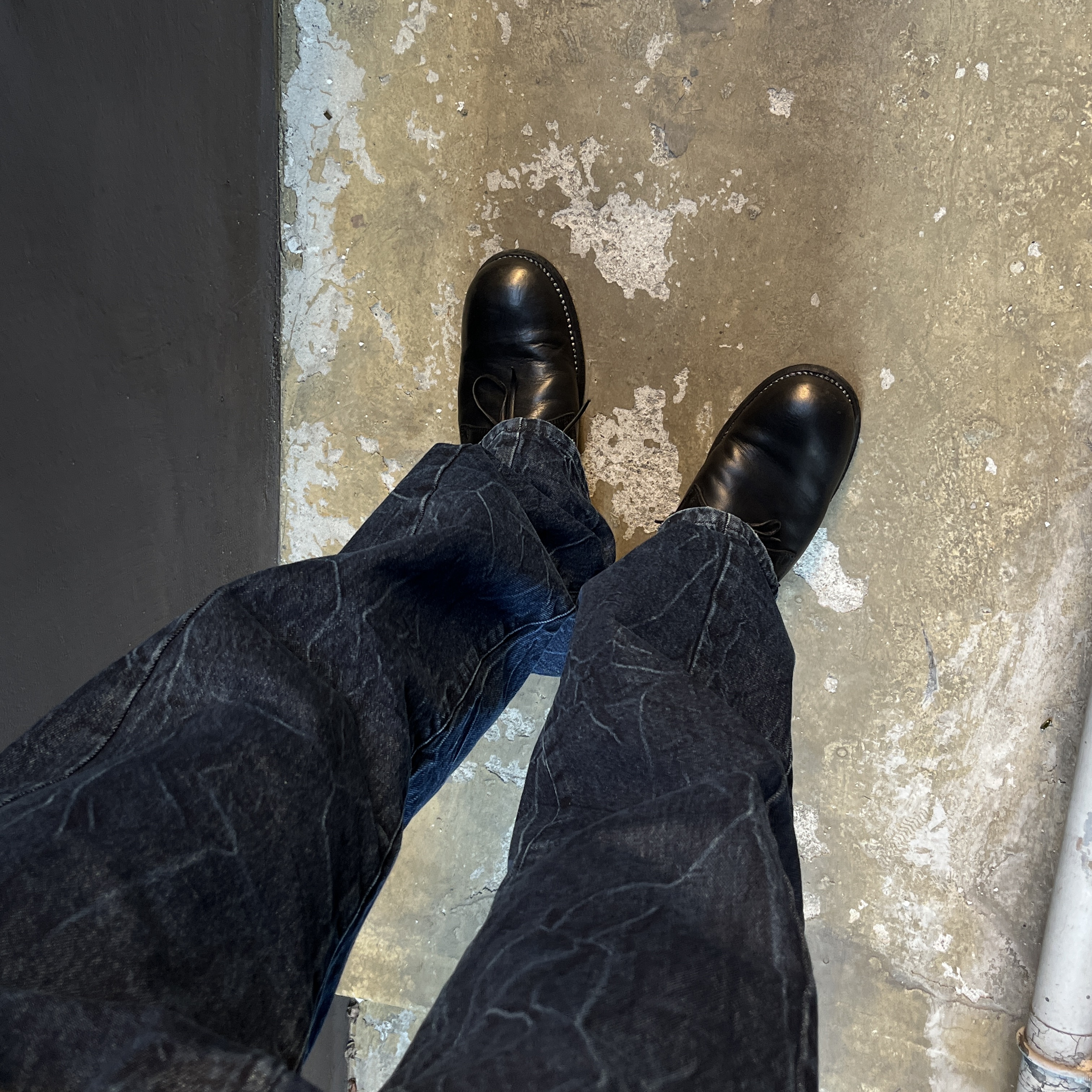 Guidi 992X Horse Full Grain Leather Derby Black 착용 스타일 - 3