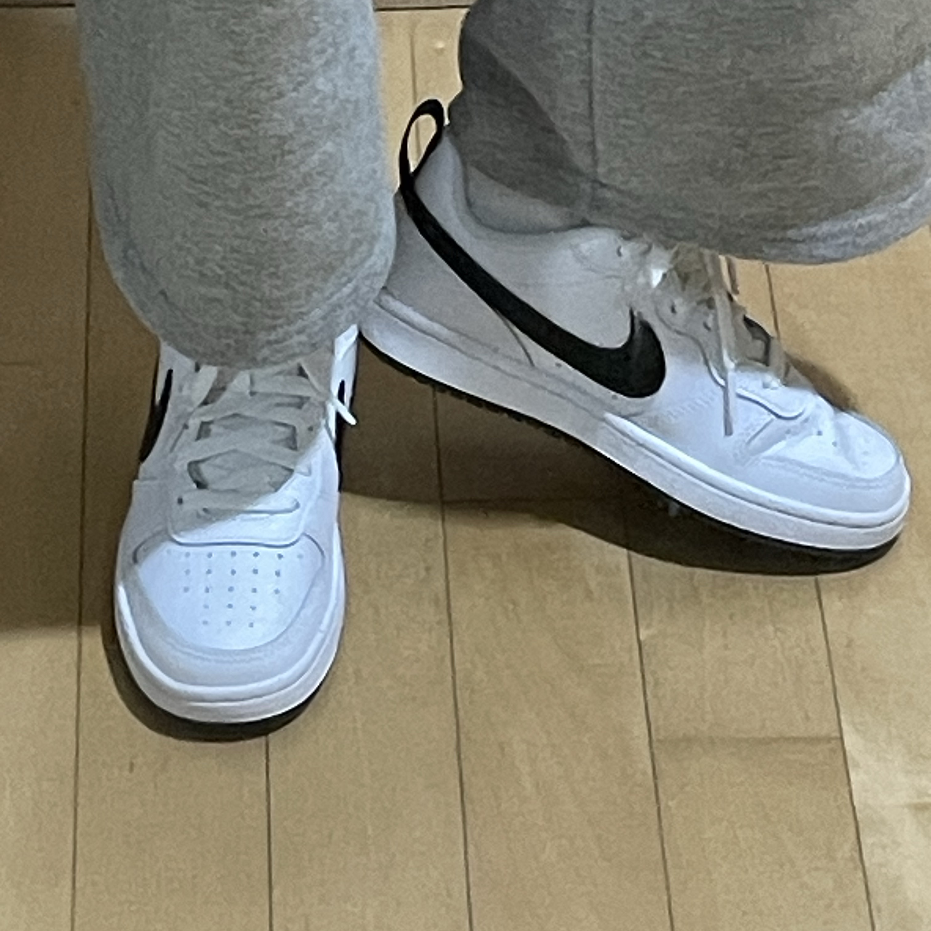 (GS) Nike Court Borough Low 2 White Black 착용 스타일