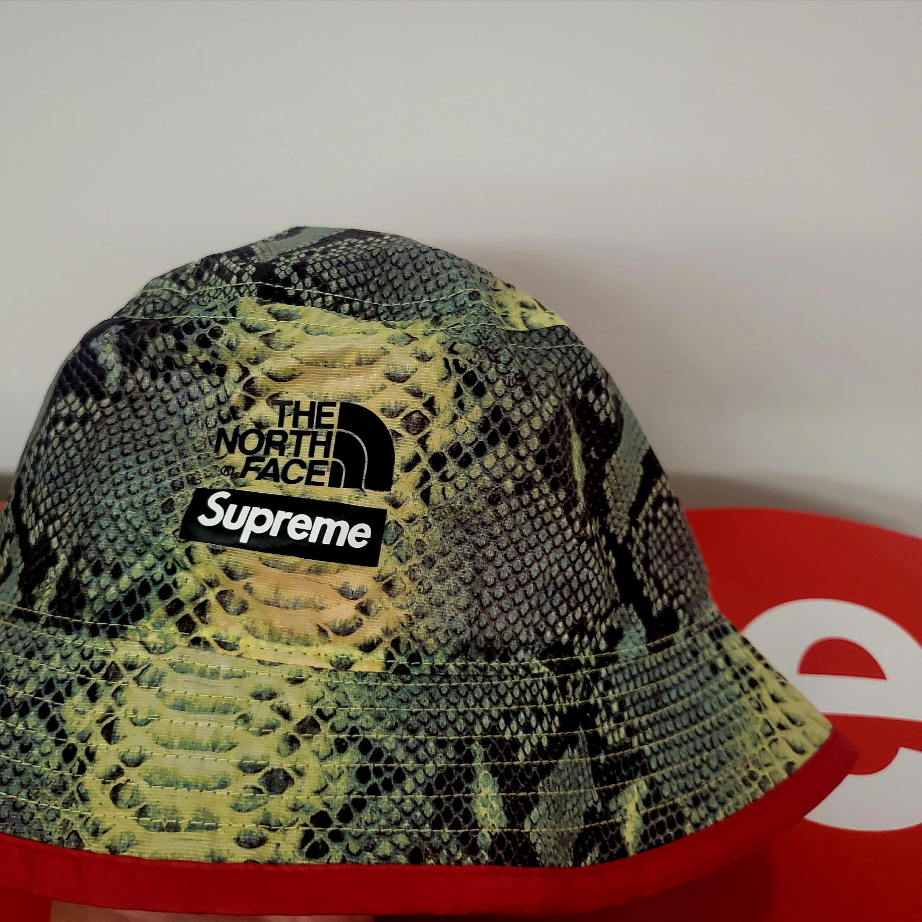 Supreme x The North Face Snakeskin Packable Reversible Crusher Green - 18SS 착용 스타일