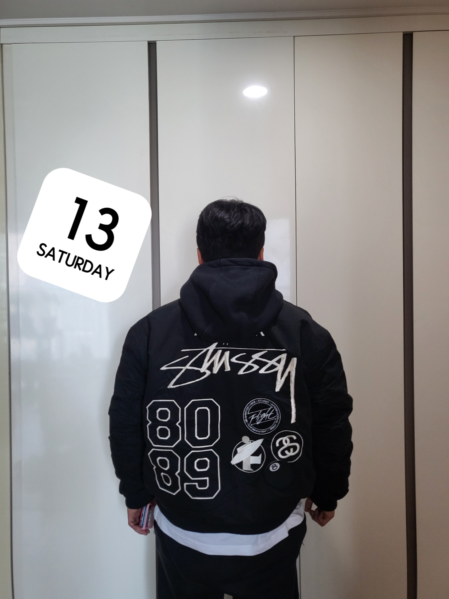 Nike x Stussy Reversible Jacket Black (FJ9153-010) 착용 스타일
