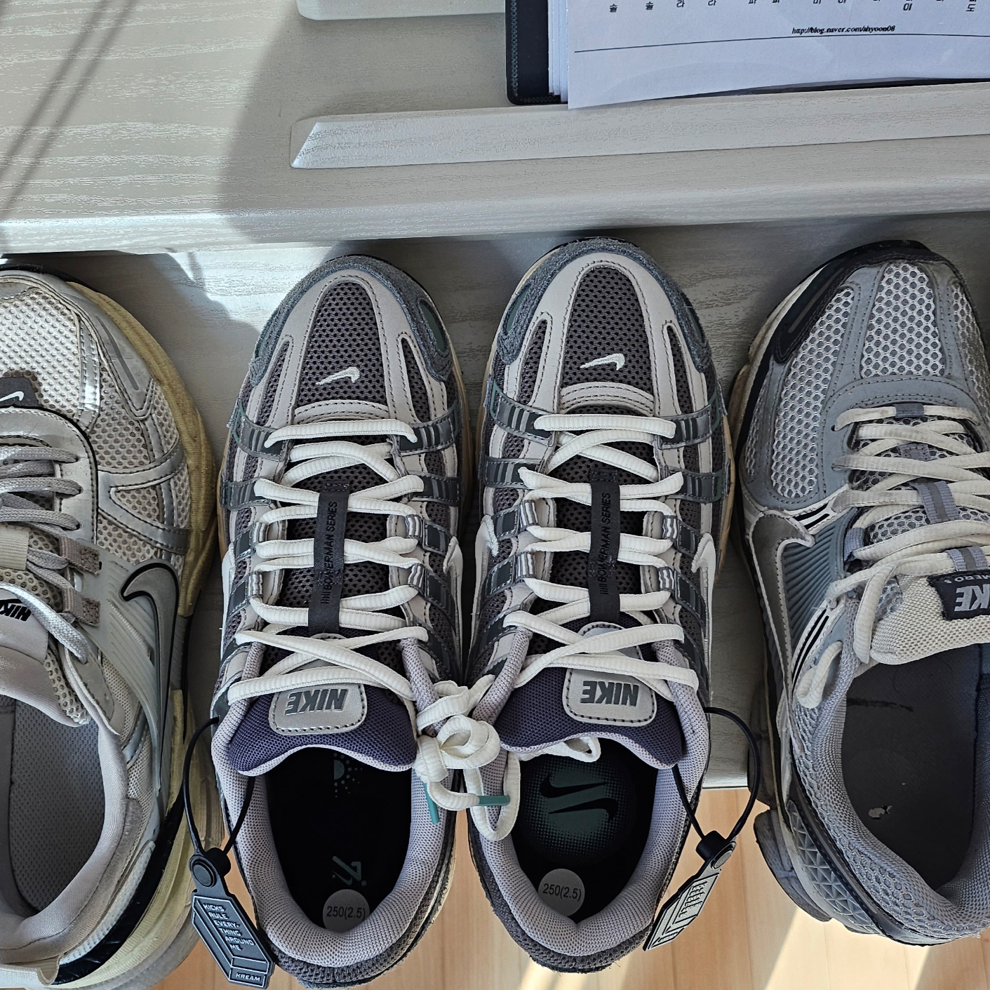 Nike P-6000 Flat Pewter Light Iron Ore 착용 스타일 - 1