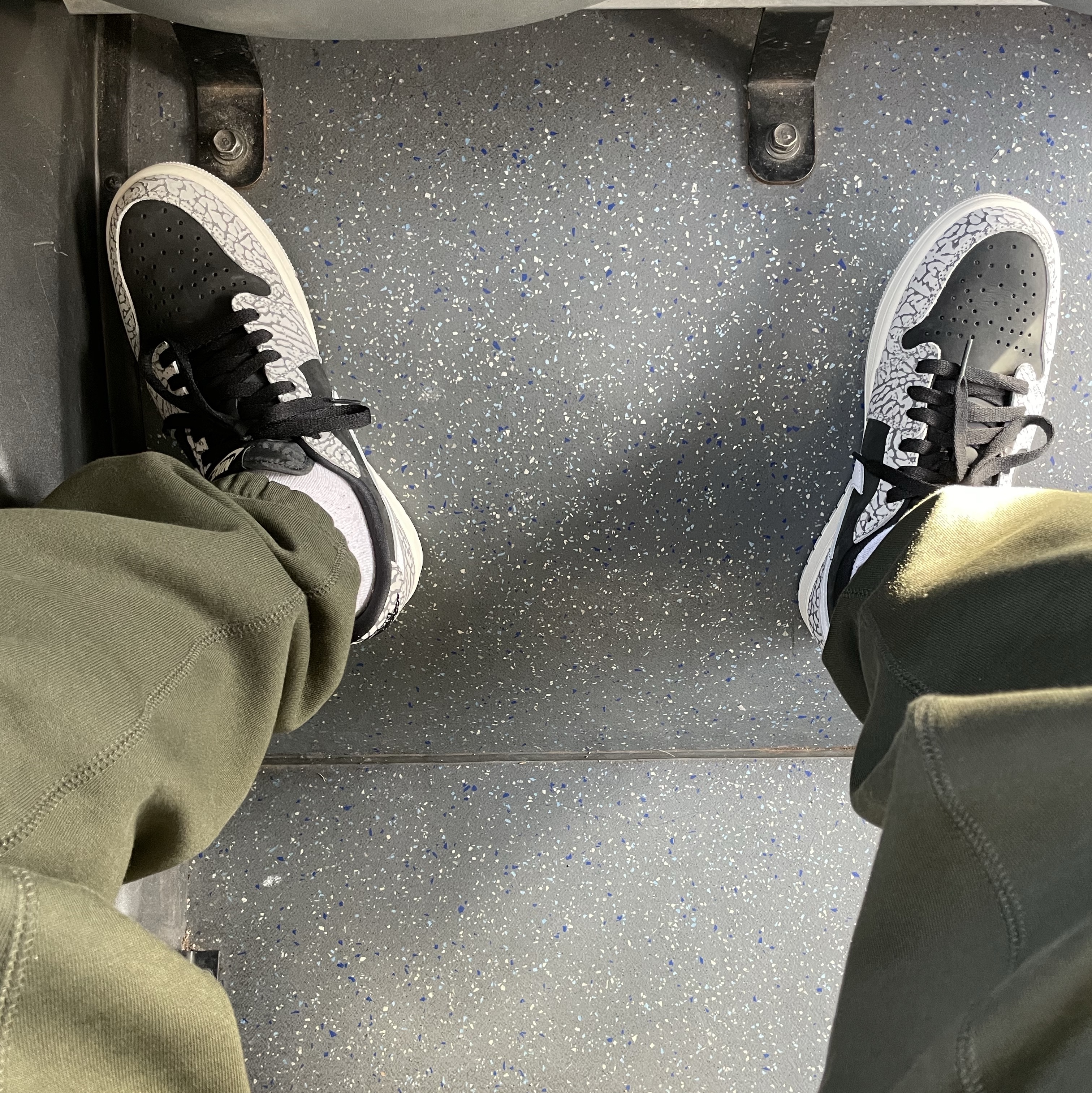 Jordan 1 Retro Low OG Black Cement, Nike x Billie Eilish NRG Fleece Pants Sequoia - Asia 착용 스타일