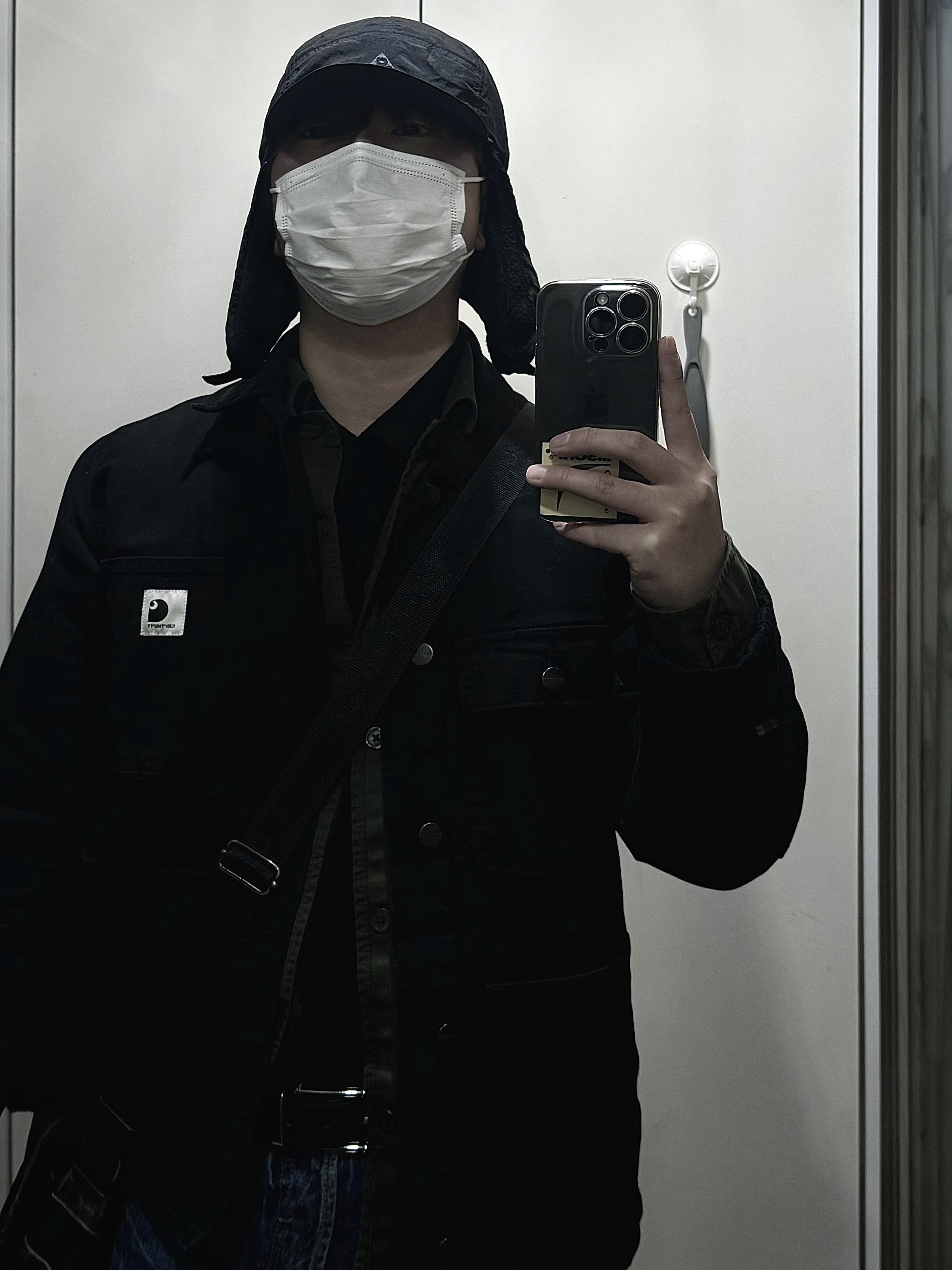 Nike ACG Warm AW84 Cap Black Anthracite, (W) Carhartt WIP Black OG Michigan Coat Black - Spring 착용 스타일