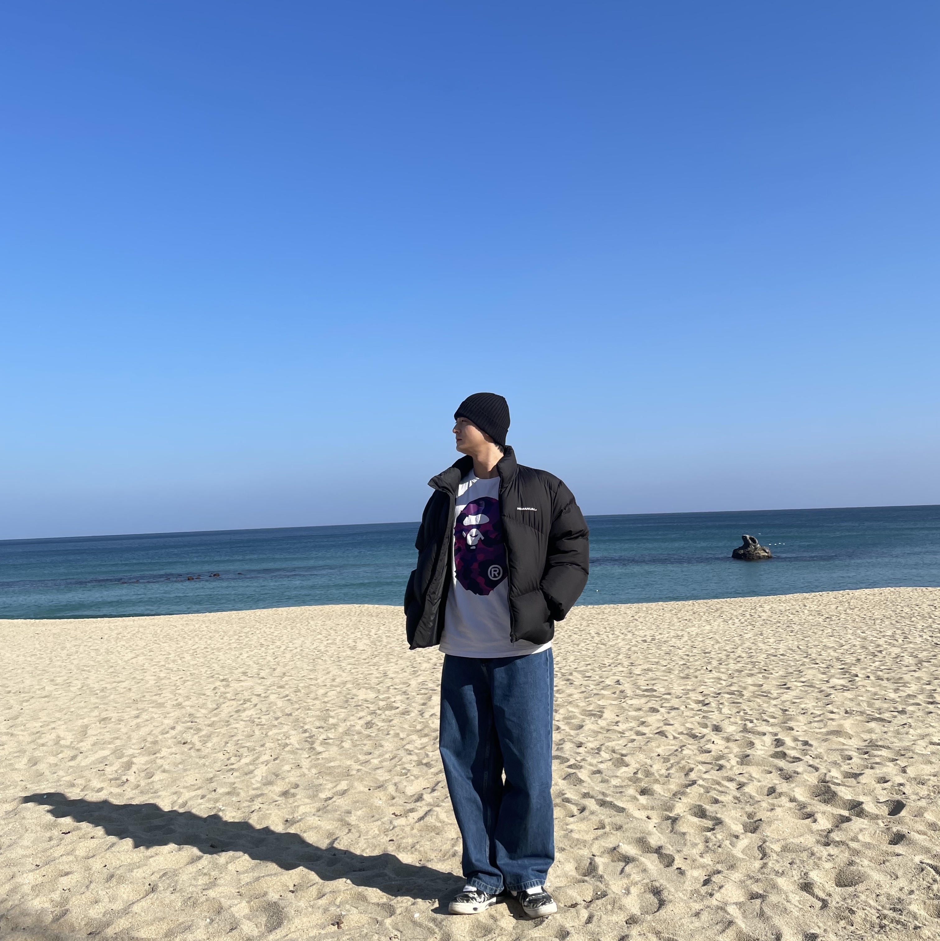 Supreme Overdyed Beanie Black, Nike x Peaceminusone Air Force 1 Low Para-Noise 착용 스타일 - 1