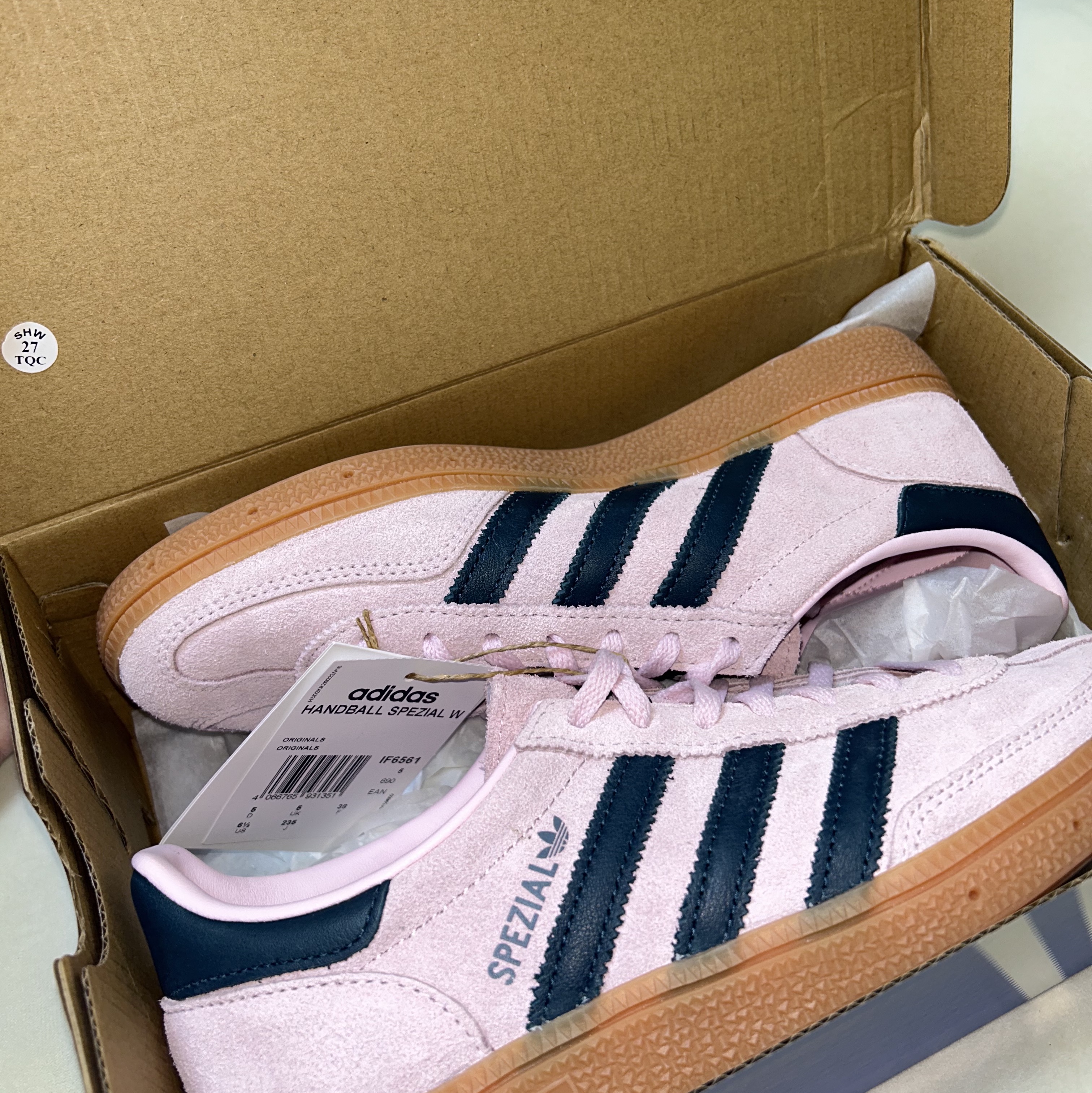 (W) Adidas Spezial Handball Clear Pink 착용 스타일