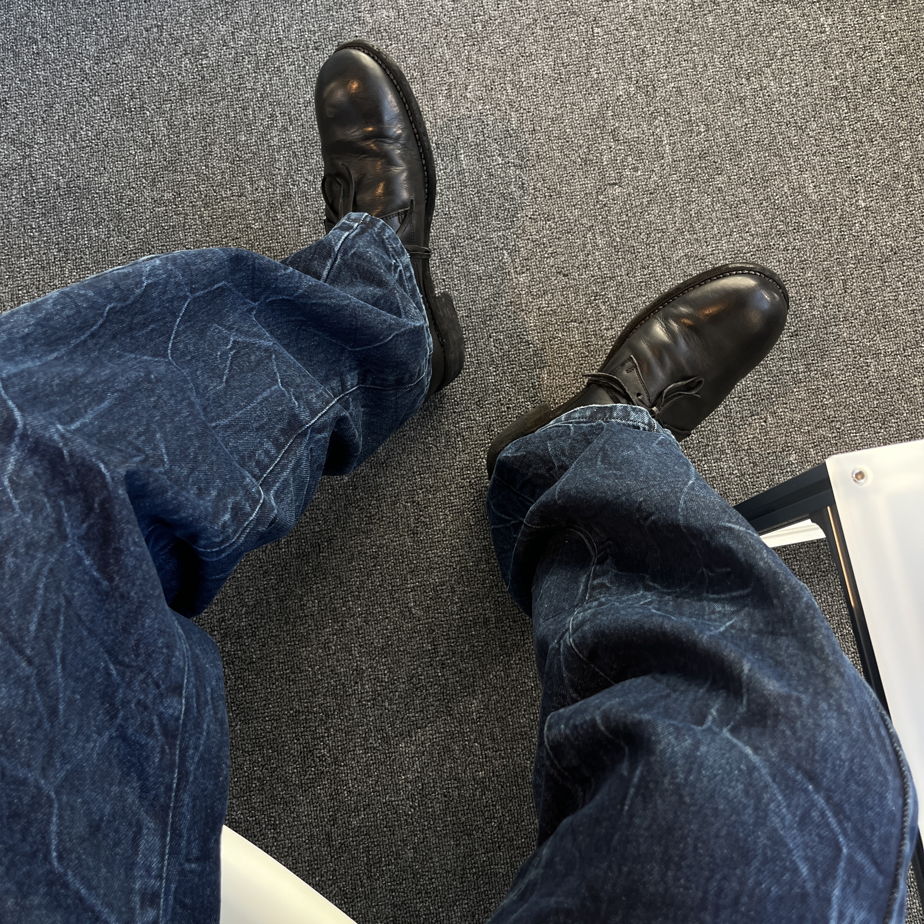 Guidi 992X Horse Full Grain Leather Derby Black 착용 스타일 - 2