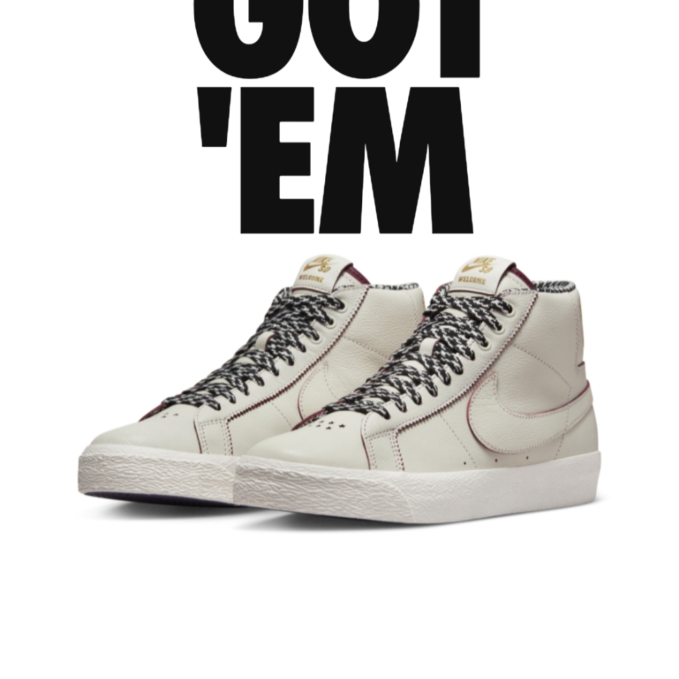 Nike x Welcome Skateboarding SB Zoom Blazer Mid Sail 착용 스타일 - 1