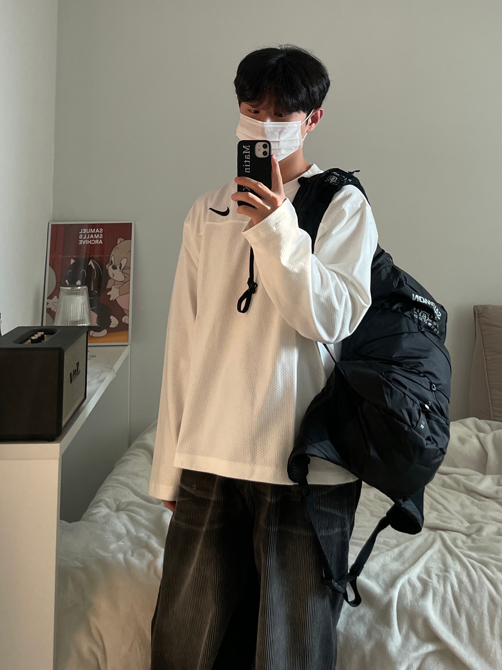 Nike x Stussy Long Sleeve Top Sail (FJ9164-133), Salomon x MM6 Maison Margiela XT-15 Black 착용 스타일 - 1