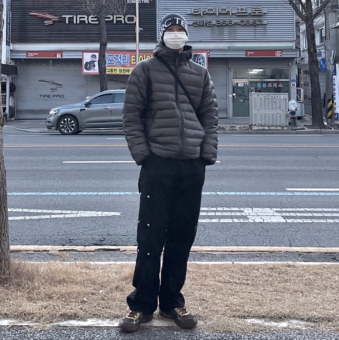 Thug Club Thug Pants (2) Black, Arc'teryx Word Head Toque Black Sapphire 착용 스타일 - 1