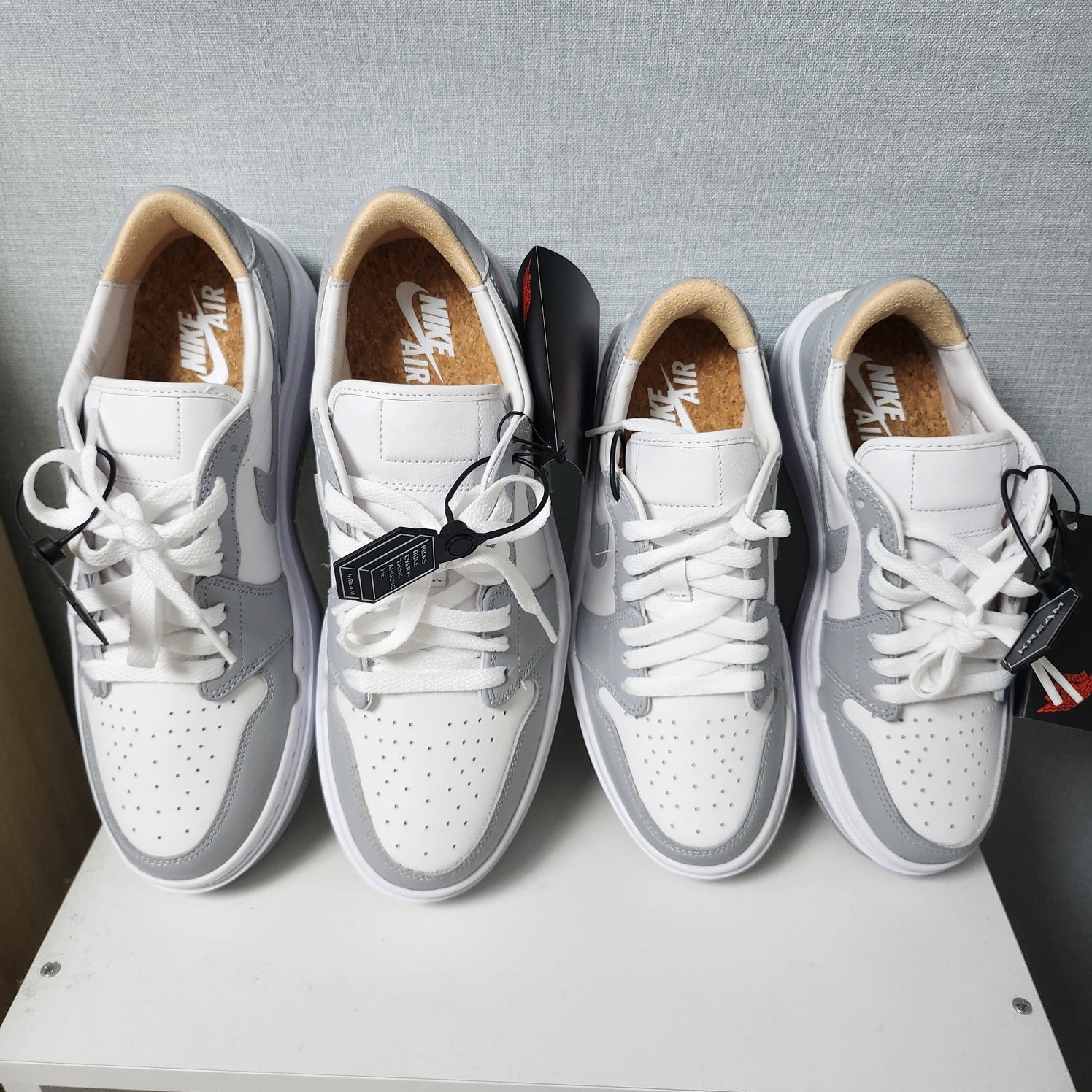 (W) Jordan 1 Elevate Low White and Wolf Grey 착용 스타일