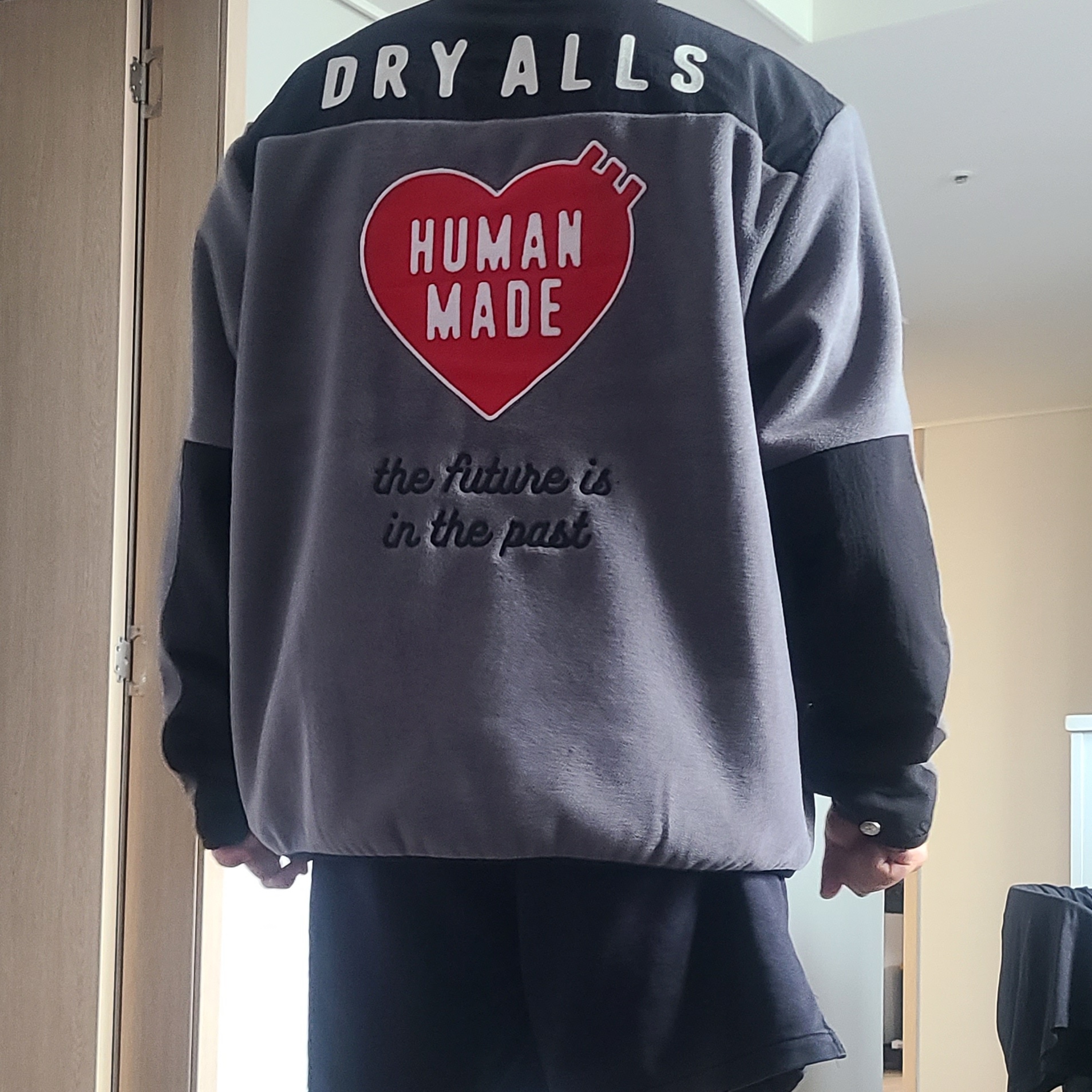 Human Made Fleece Half-Zip Jacket Gray 착용 스타일
