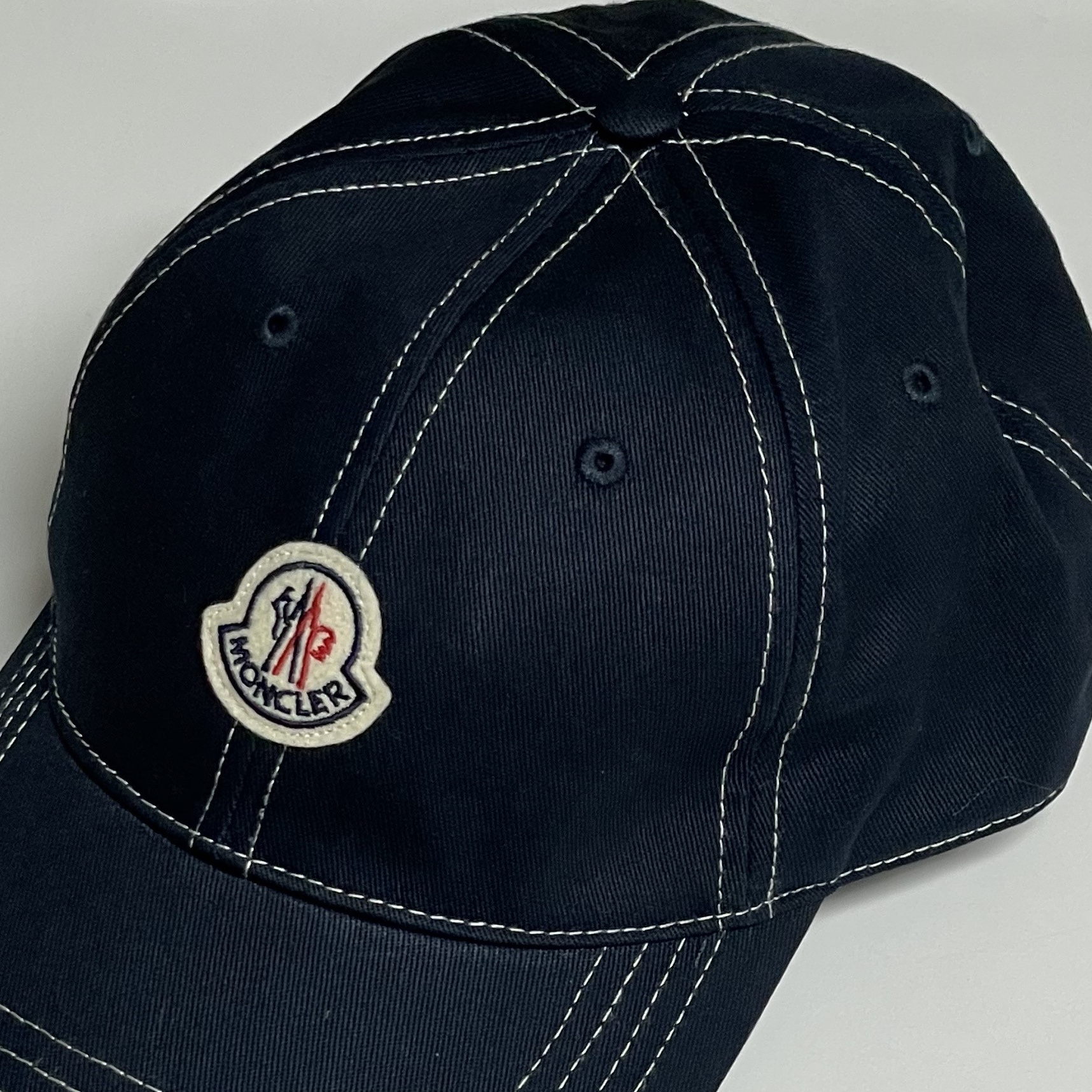 Moncler Logo Baseball Cap Night Blue - 22SS 착용 스타일 - 2