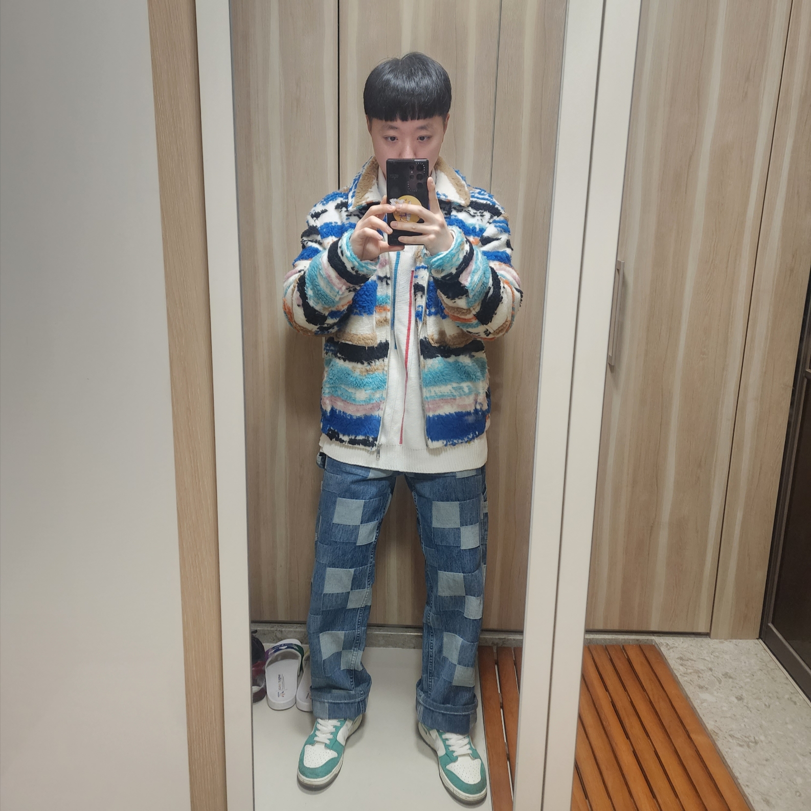 Supreme Patched Denim Painter Pants Blue - 21SS 착용 스타일 - 2