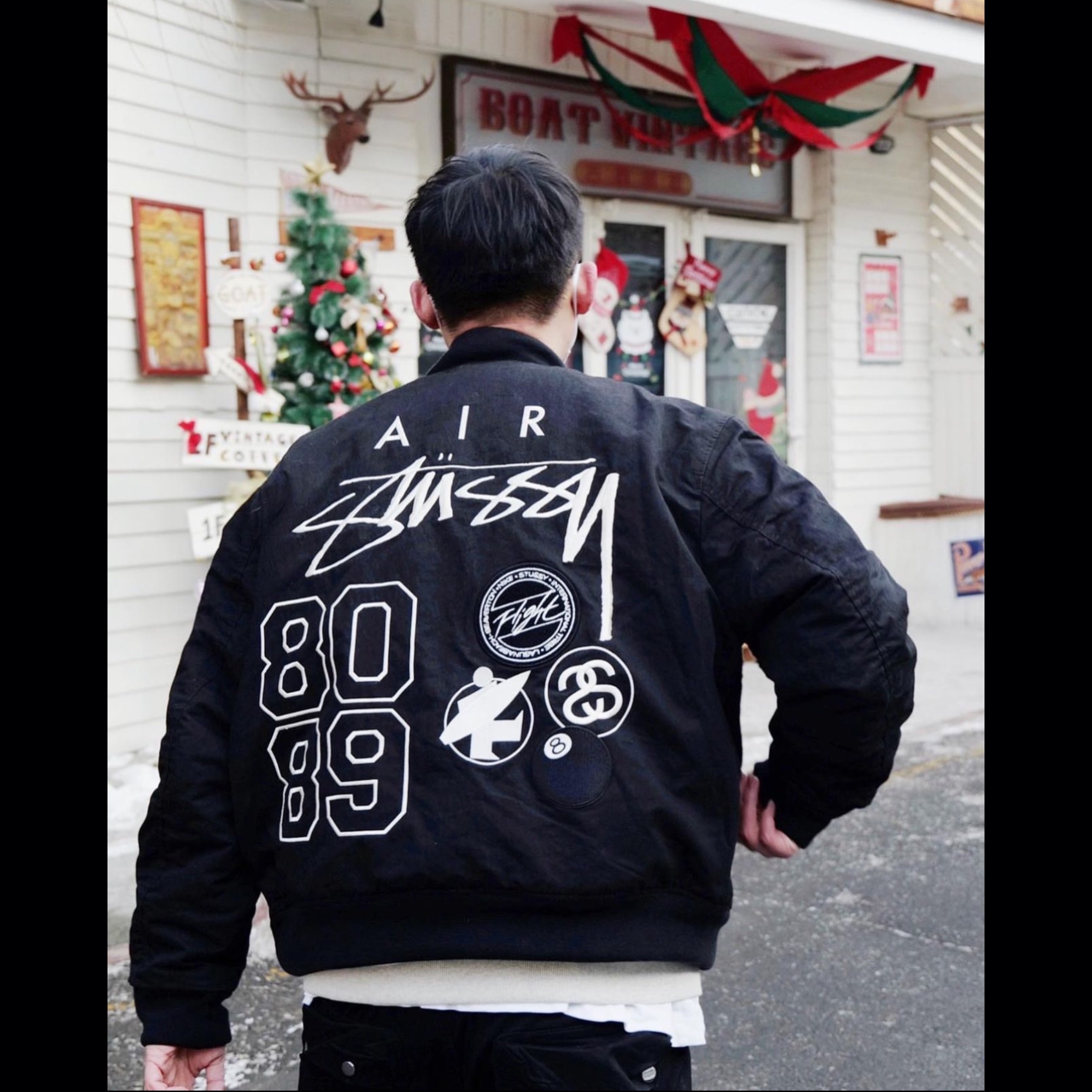 Nike x Stussy Reversible Jacket Black (FJ9153-010) 착용 스타일 - 6