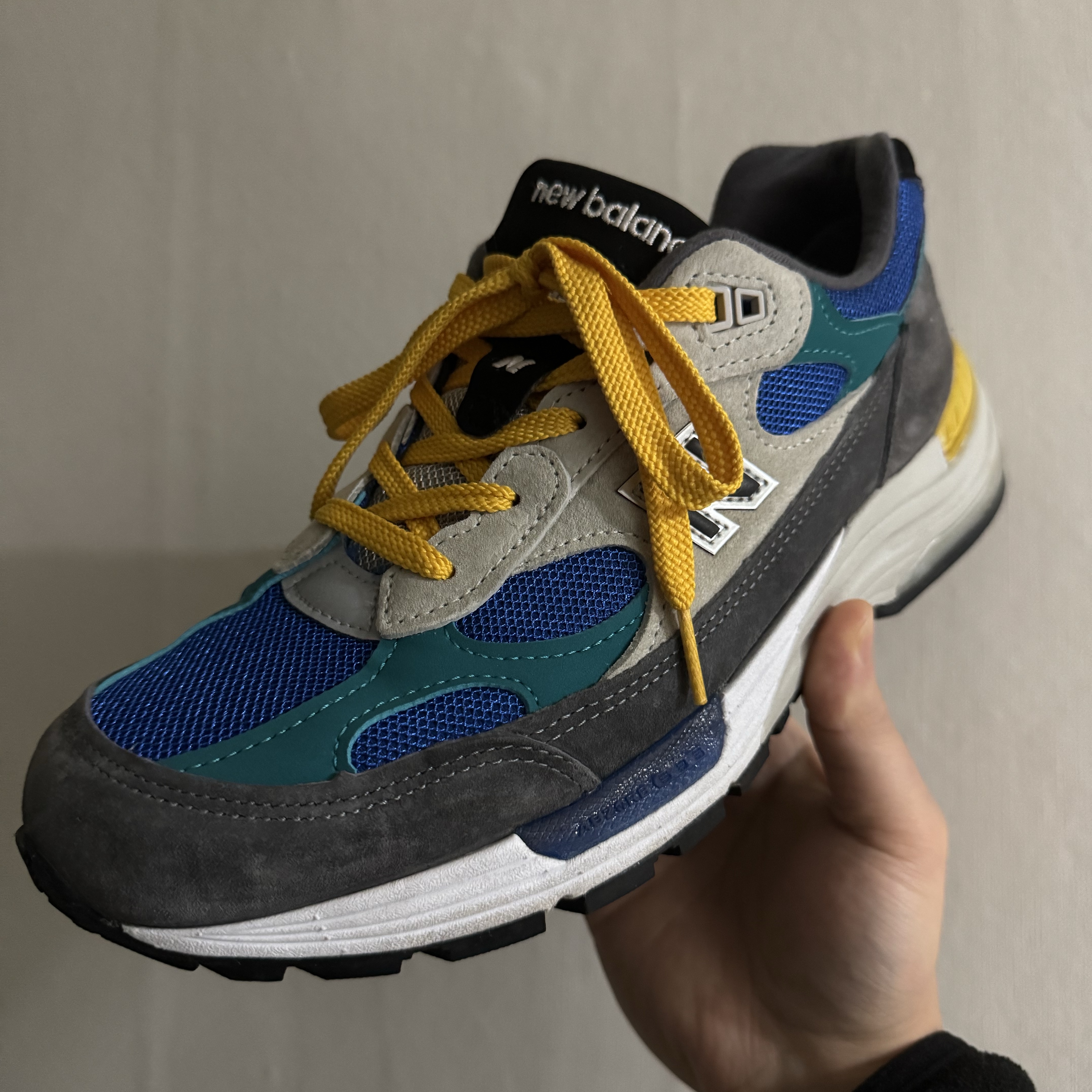 New Balance x Billy's 992 Made in USA Grey Blue Teal 착용 스타일