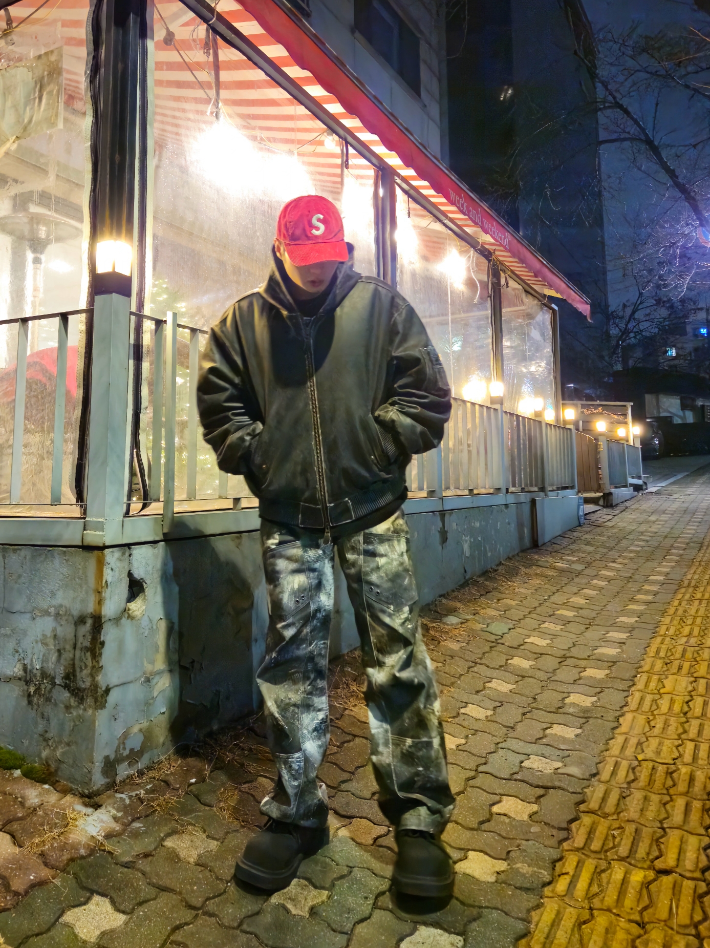 Supreme Corduroy S Logo 6-Panel Red - 23FW, Undermycar Gubalok Vintage Washed All Leather Hood Bomber Dark Earth - 23FW 착용 스타일 - 1