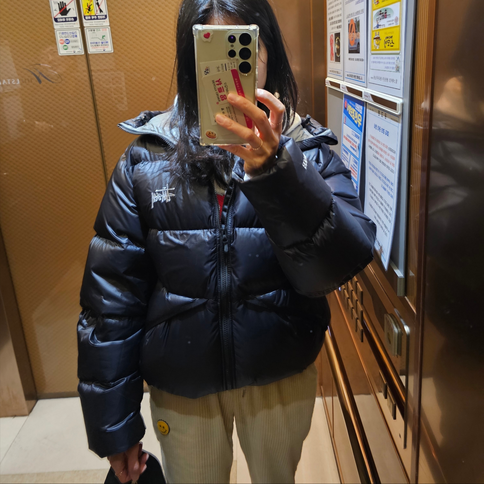 Stussy Down Parka Micro Ripstop Phantom Black 착용 스타일