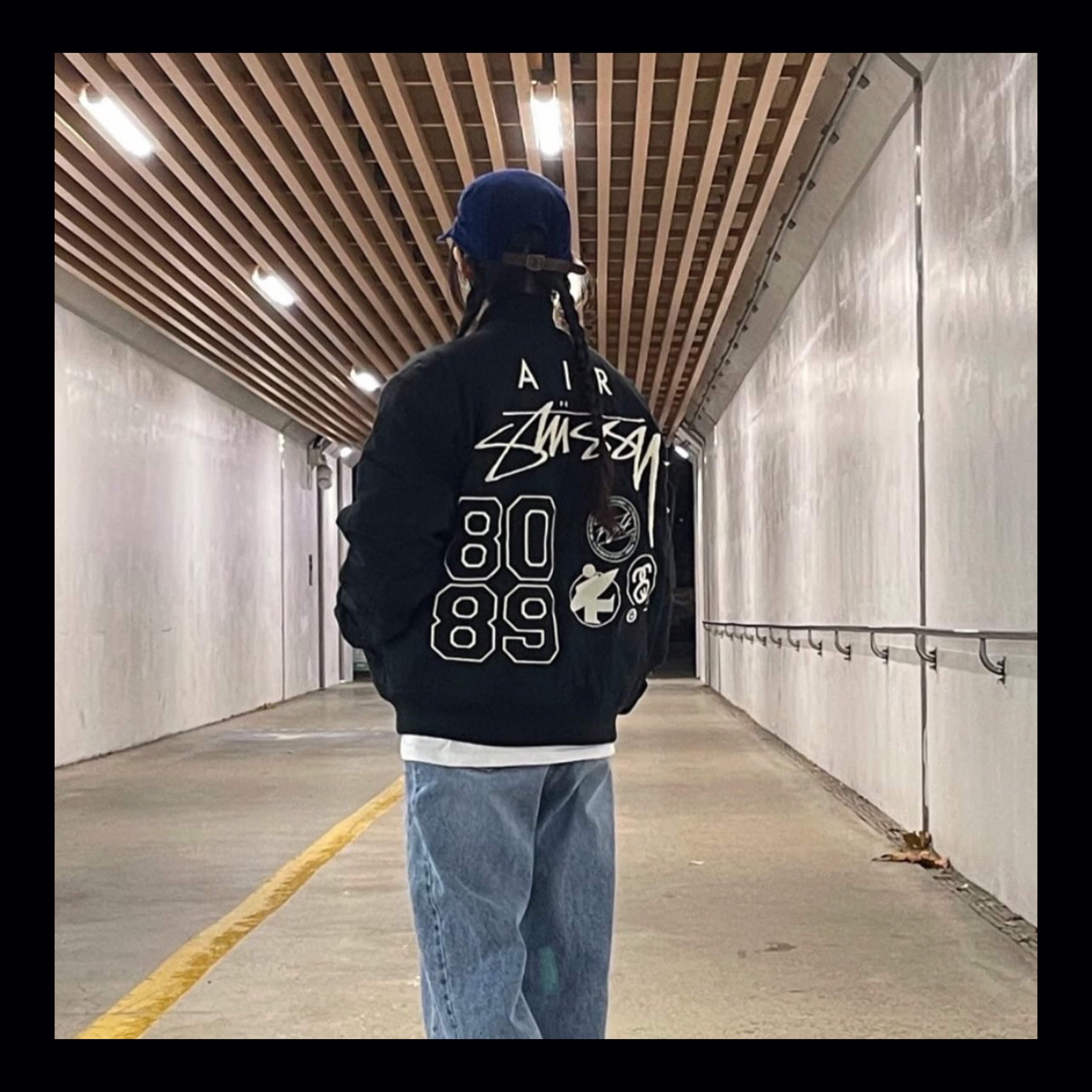 Nike x Stussy Reversible Jacket Black (FJ9153-010) 착용 스타일 - 2