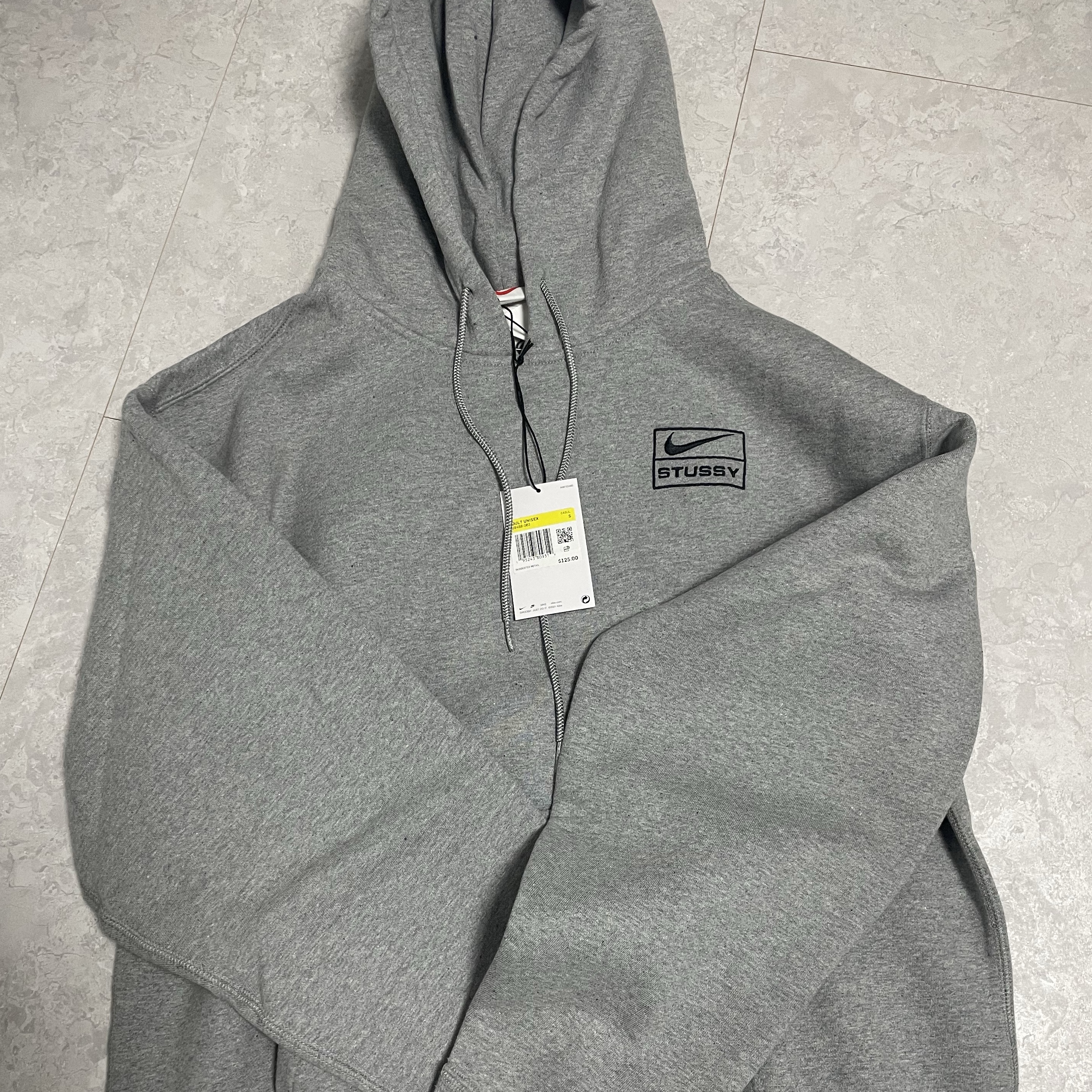 Nike x Stussy NRG RA Pullover Hoodie Dark Grey Heather (DJ9488-063) 착용 스타일