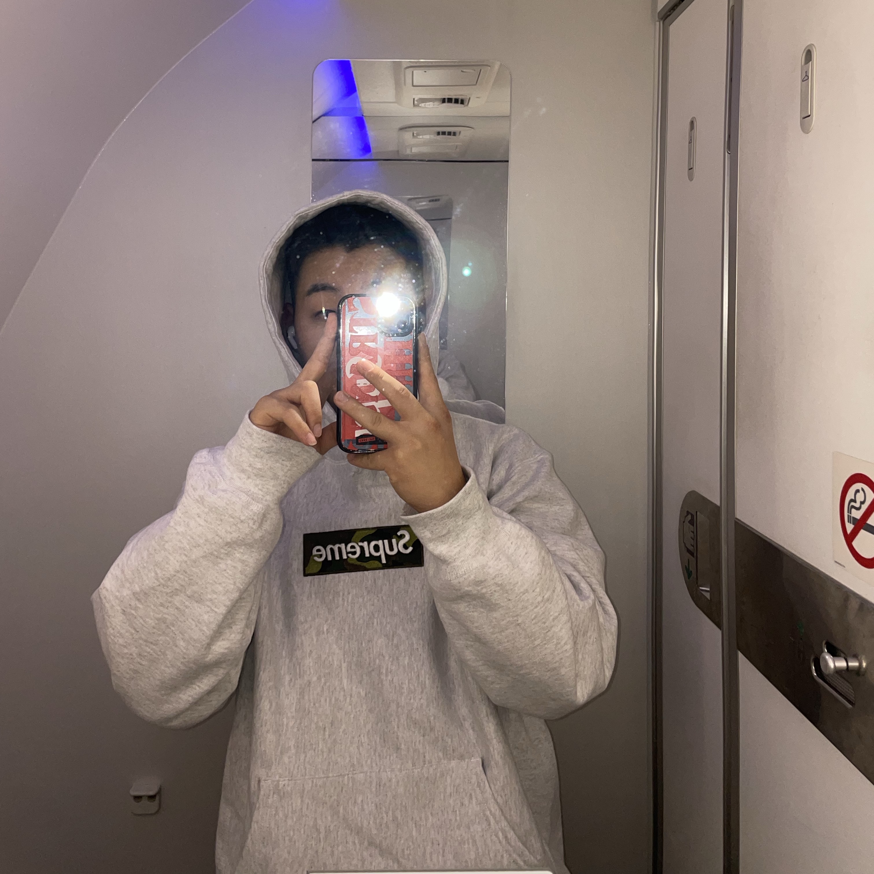 Supreme Box Logo Hooded Sweatshirt Ash Grey - 23FW 착용 스타일