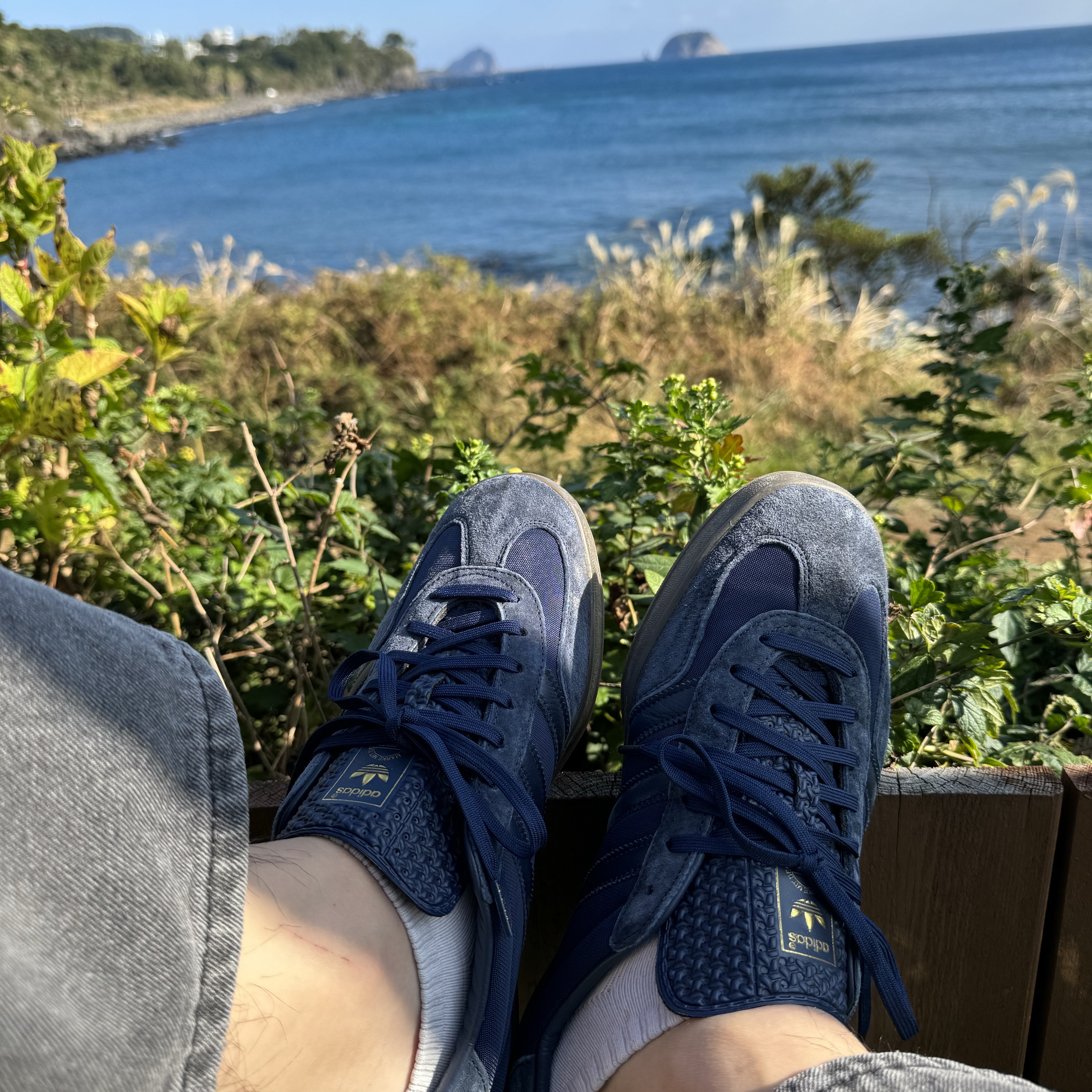 Adidas Gazelle Indoor Collegiate Navy 착용 스타일