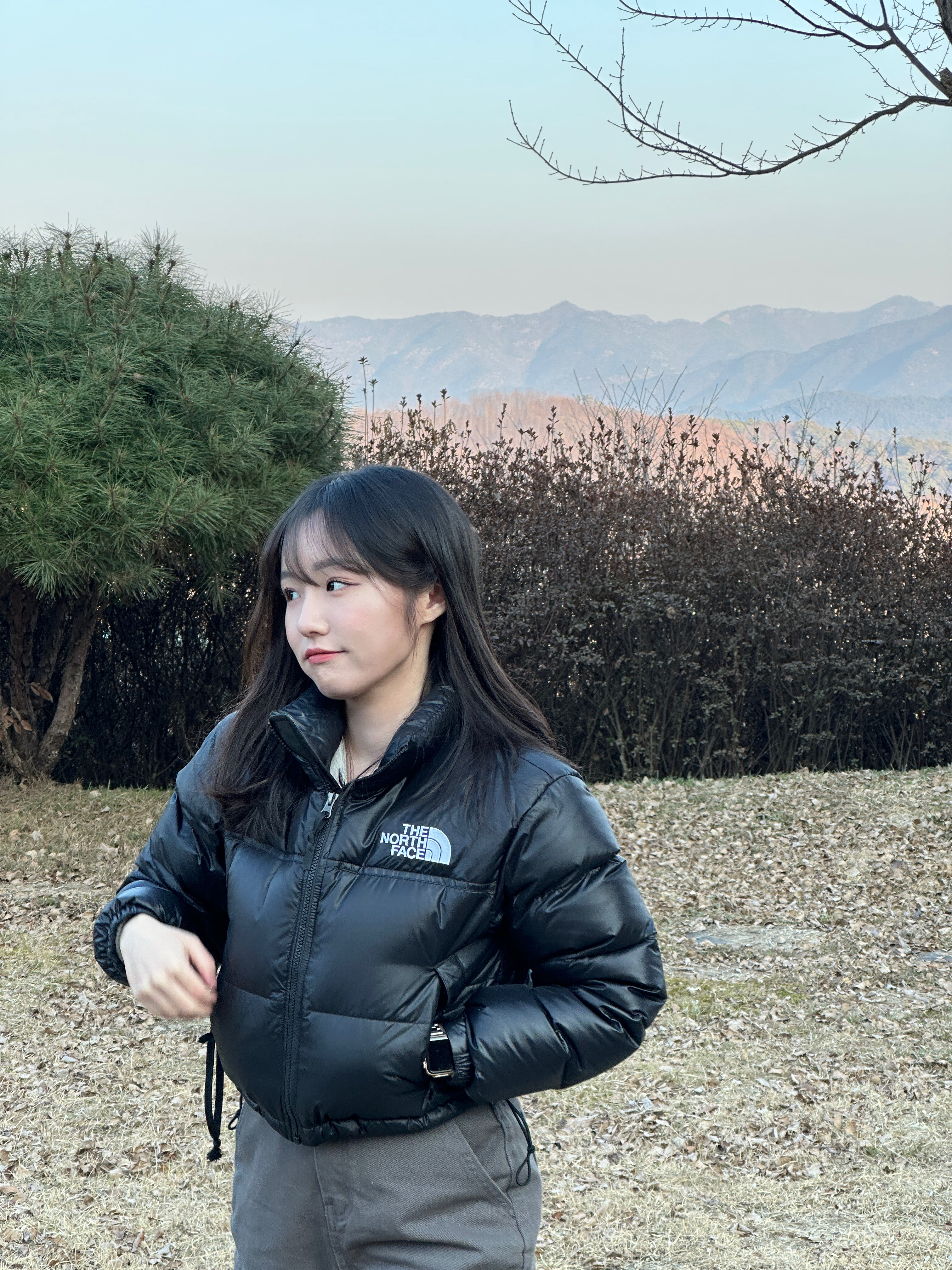 (W) The North Face Nuptse Short Jacket Black, Nike Air Force 1 '07 WB Flax 착용 스타일 - 1