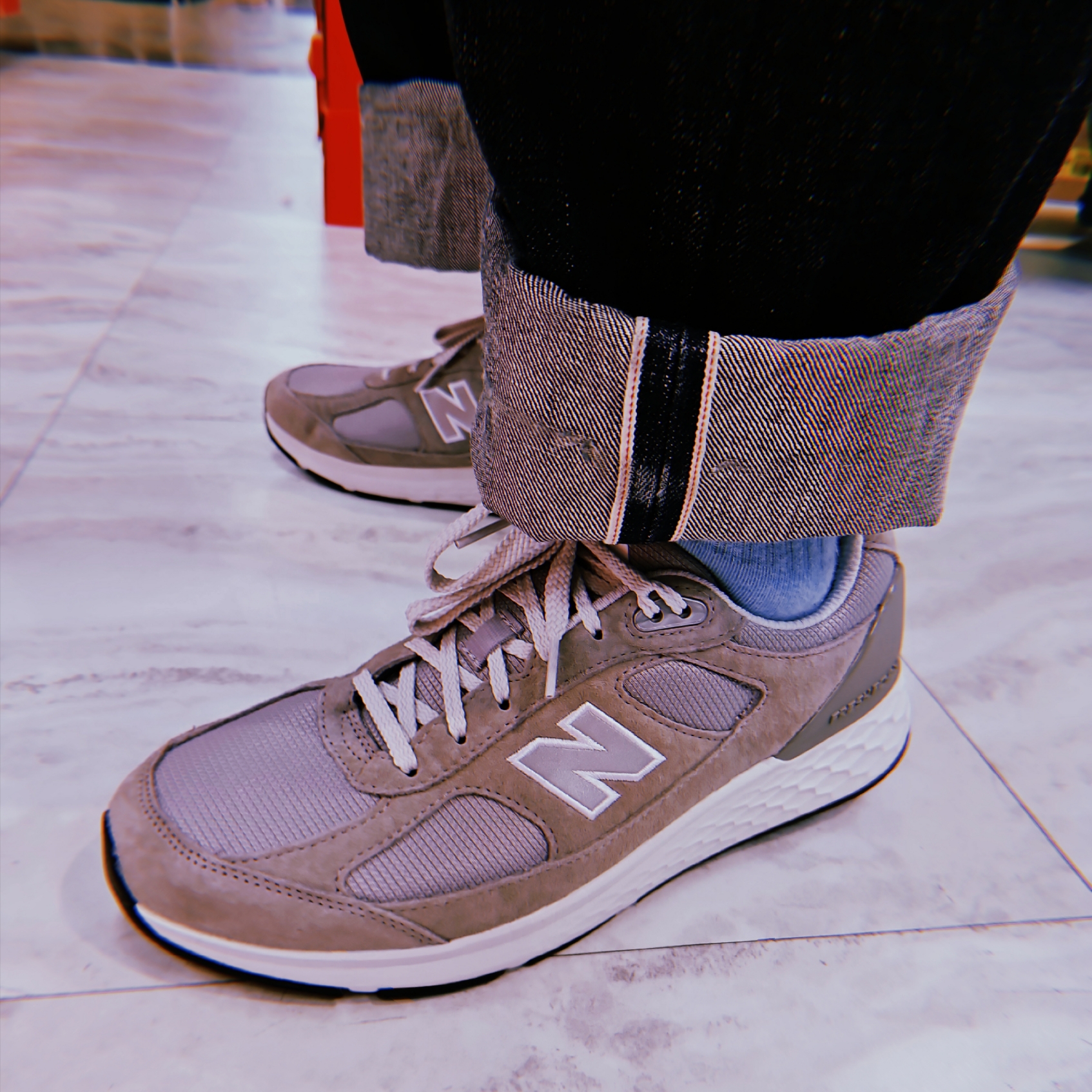 New Balance 1880 Grey White - 2E Wide 착용 스타일