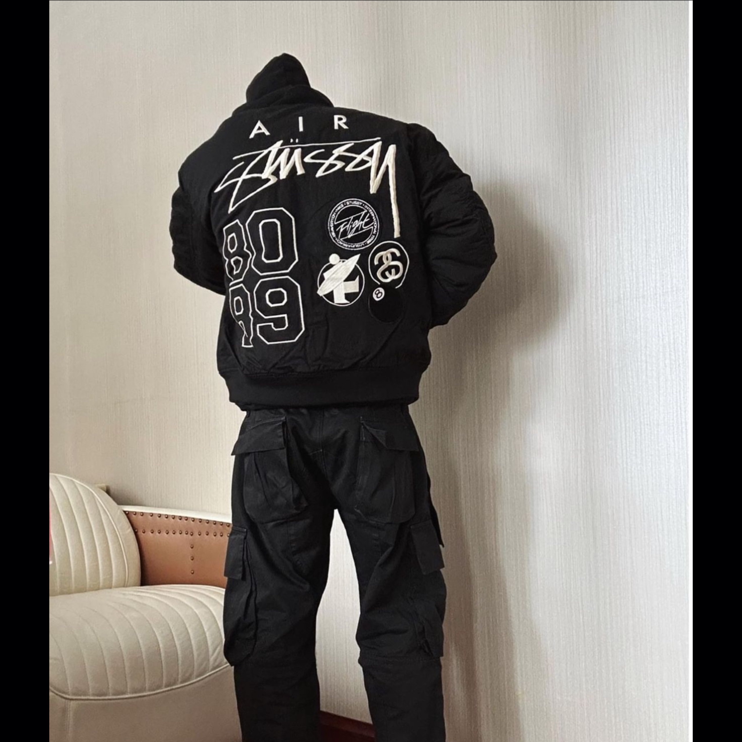 Nike x Stussy Reversible Jacket Black (FJ9153-010) 착용 스타일 - 7