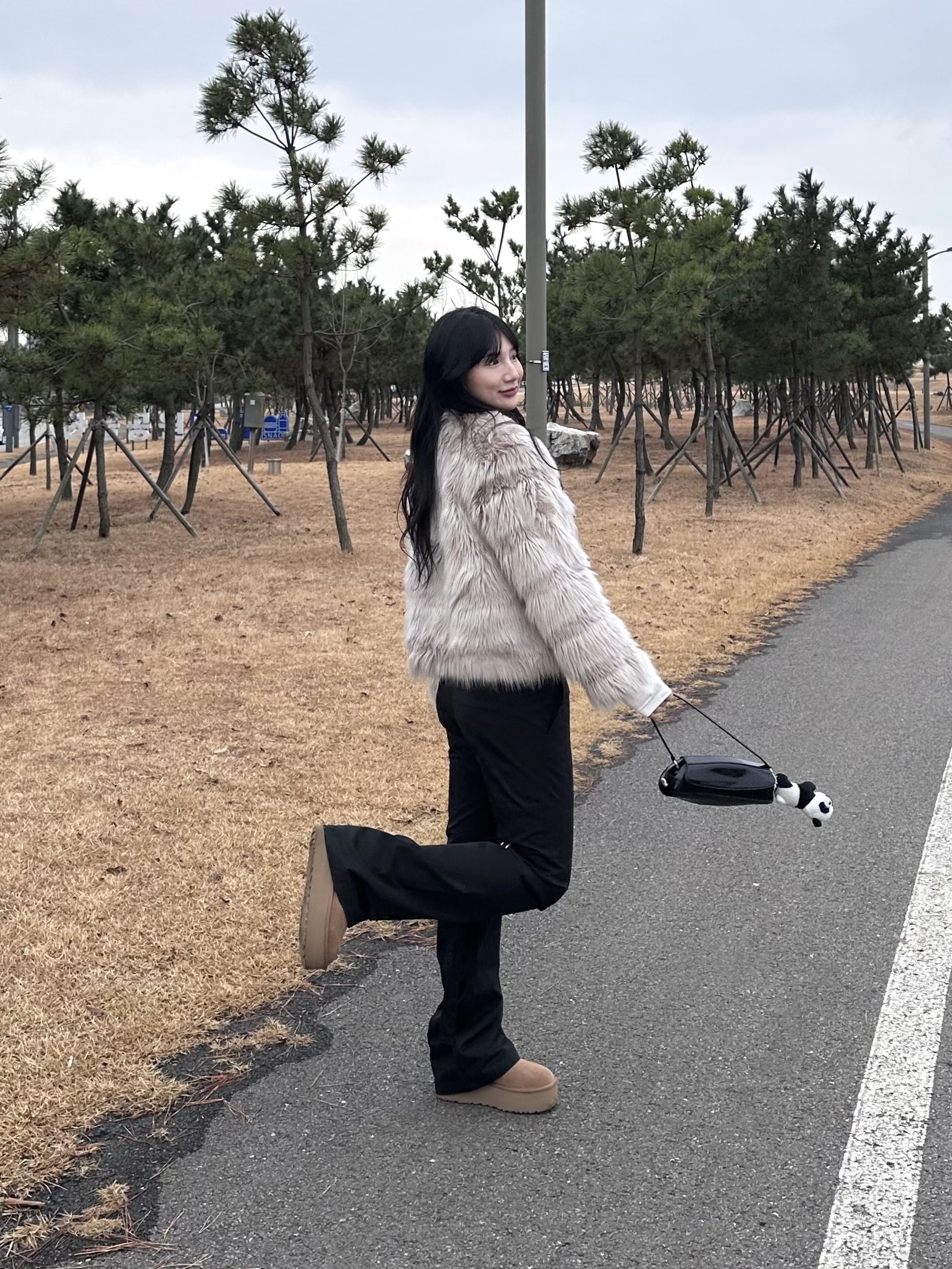 (W) UGG Classic Ultra Mini Platform Boots Chestnut 착용 스타일