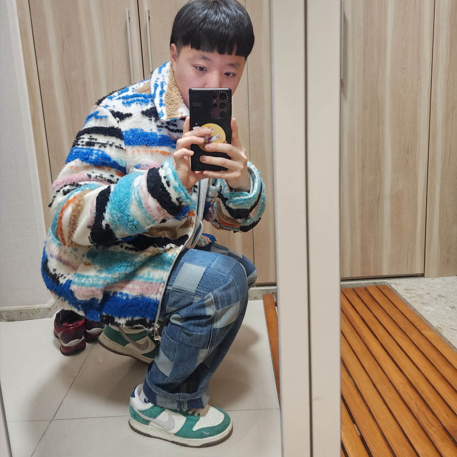 Supreme Patched Denim Painter Pants Blue - 21SS 착용 스타일 - 3