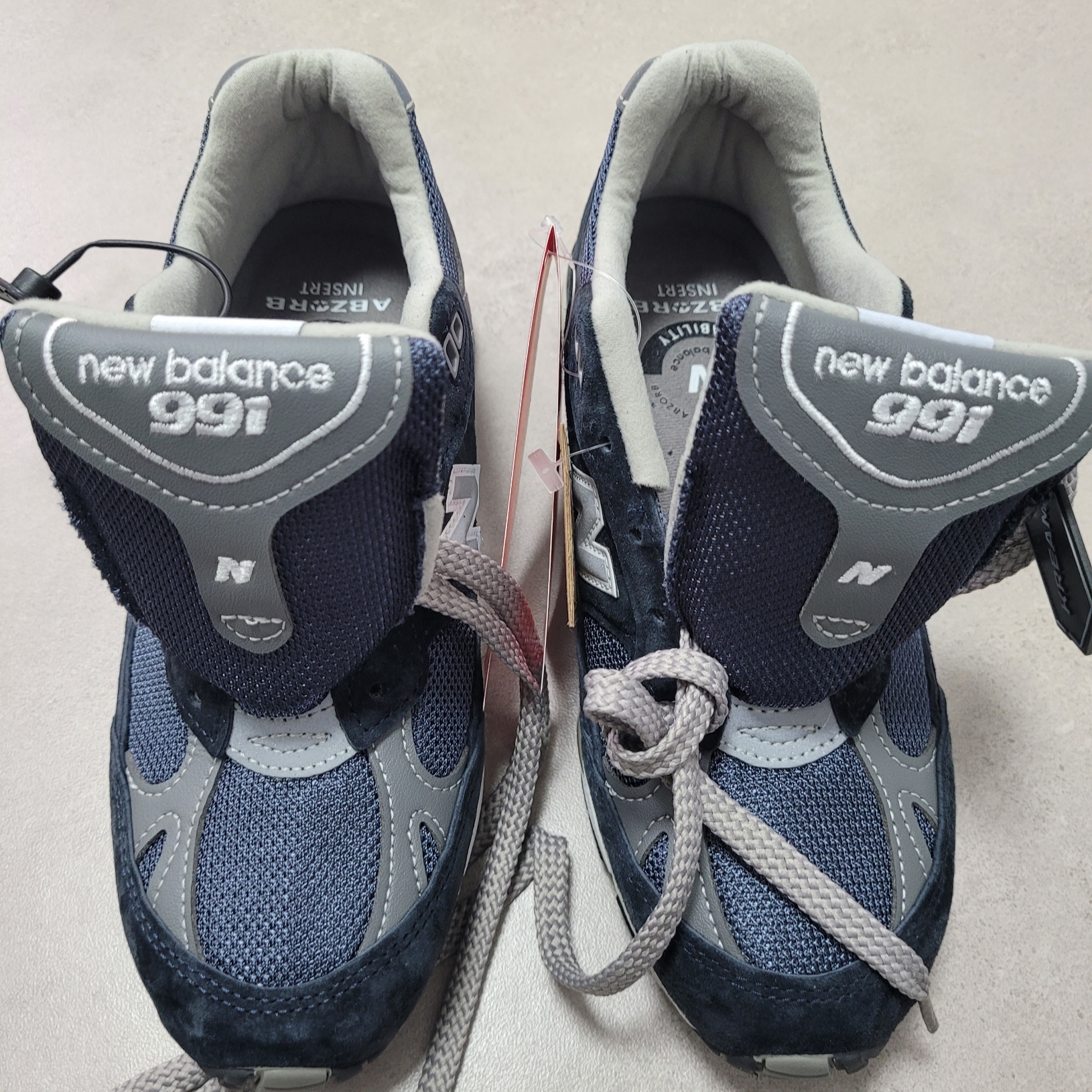 (W) New Balance 991 Made in UK Navy 착용 스타일 - 1