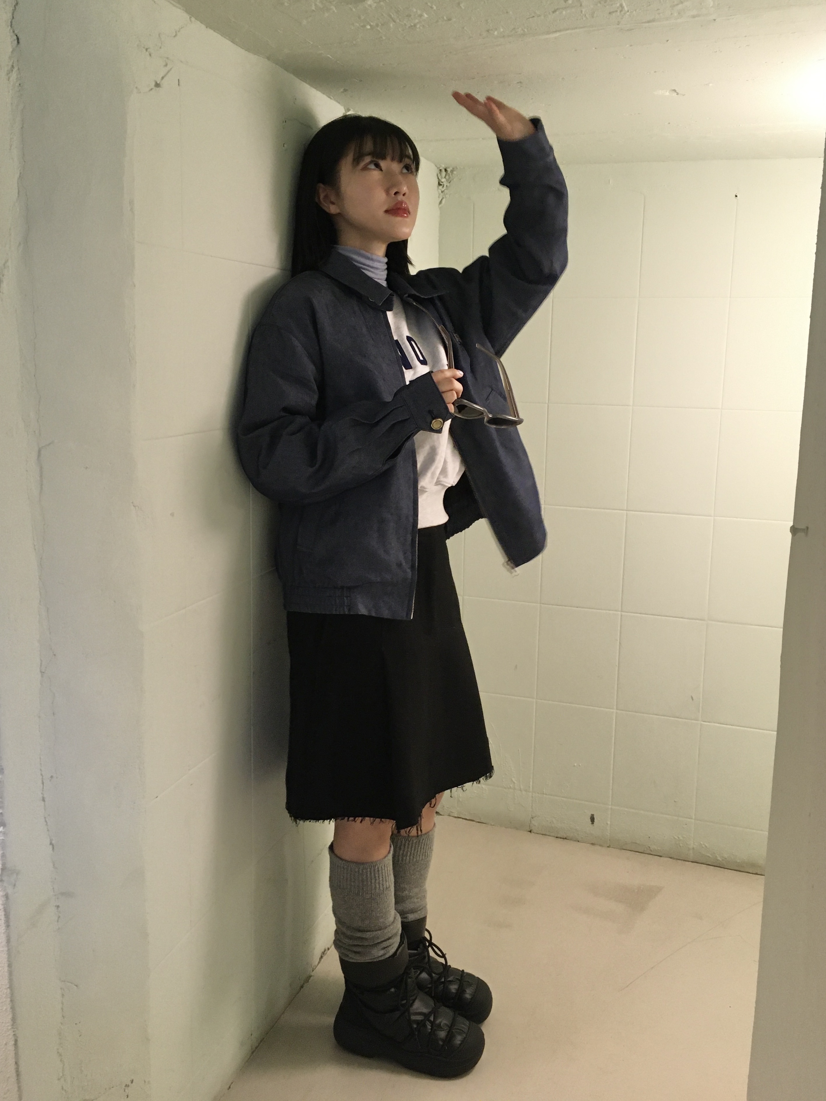 Traktat Staff Harrington Jacket Navy, (W) Rockfishweatherwear Hayden Snow Padded Boots Black 착용 스타일 - 4