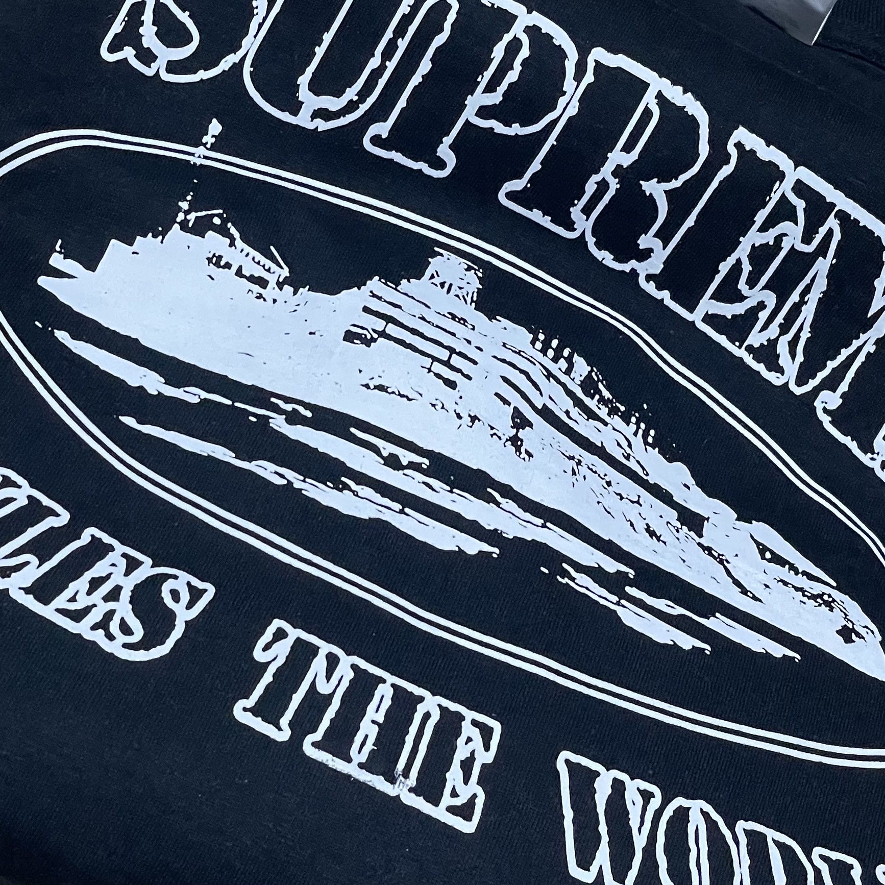 Supreme x Corteiz Rules The World T-Shirt Black - 23FW 착용 스타일 - 3