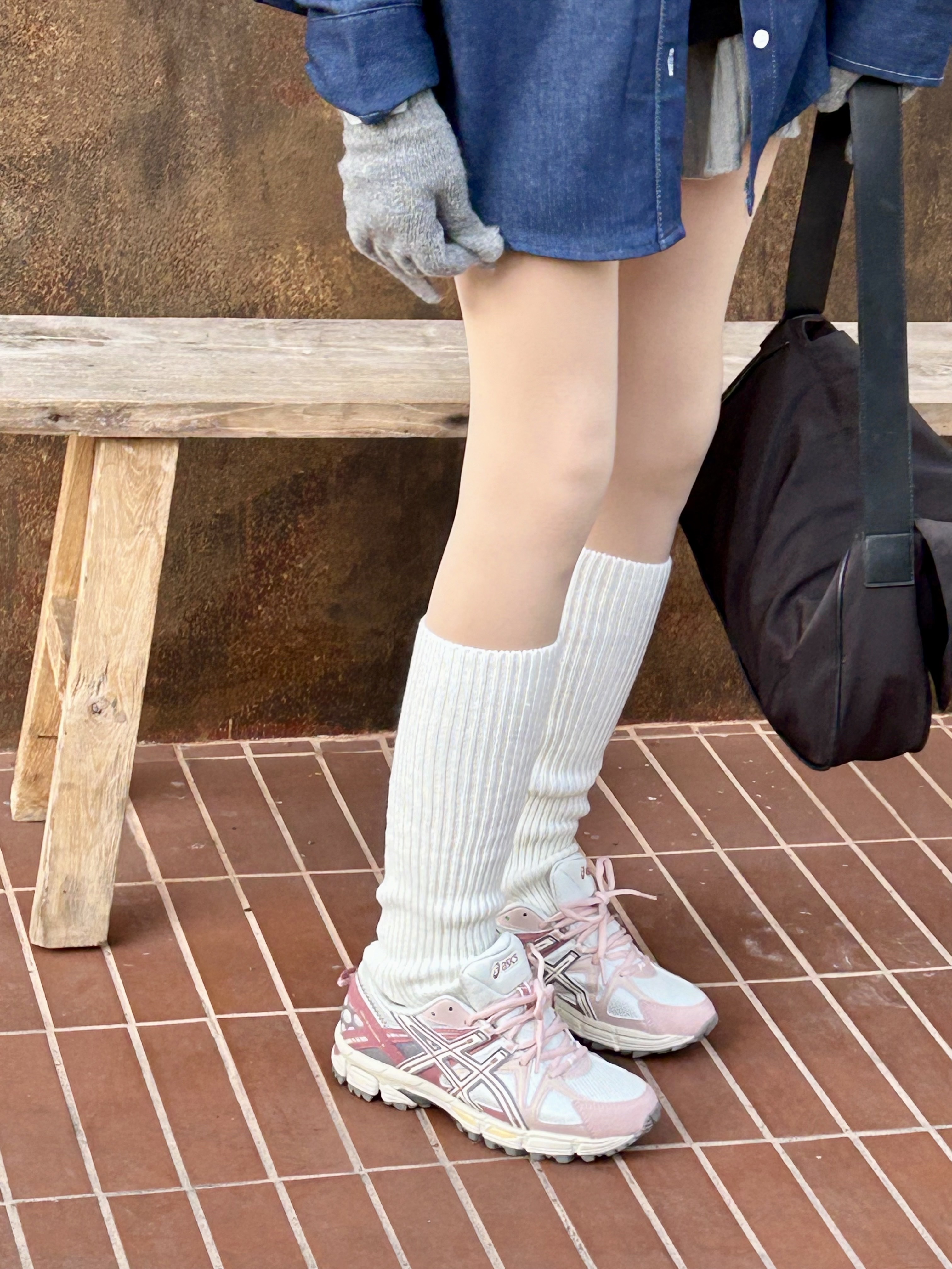 (W) Asics Gel-Kahana 8 White Pink 착용 스타일 - 1