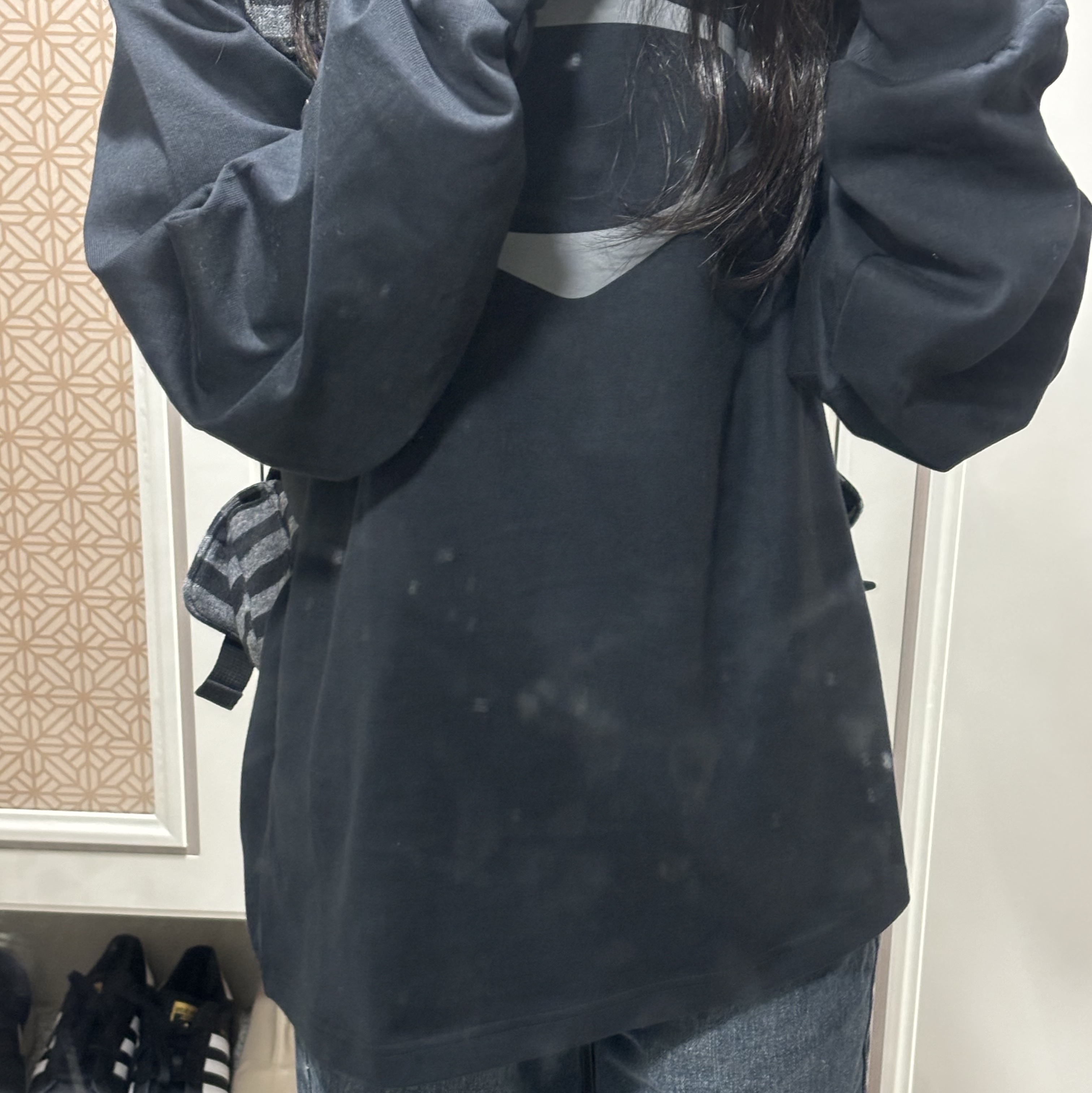 Mischief Rhombus Long Sleeve Black, Adidas Superstar Core Black White 착용 스타일