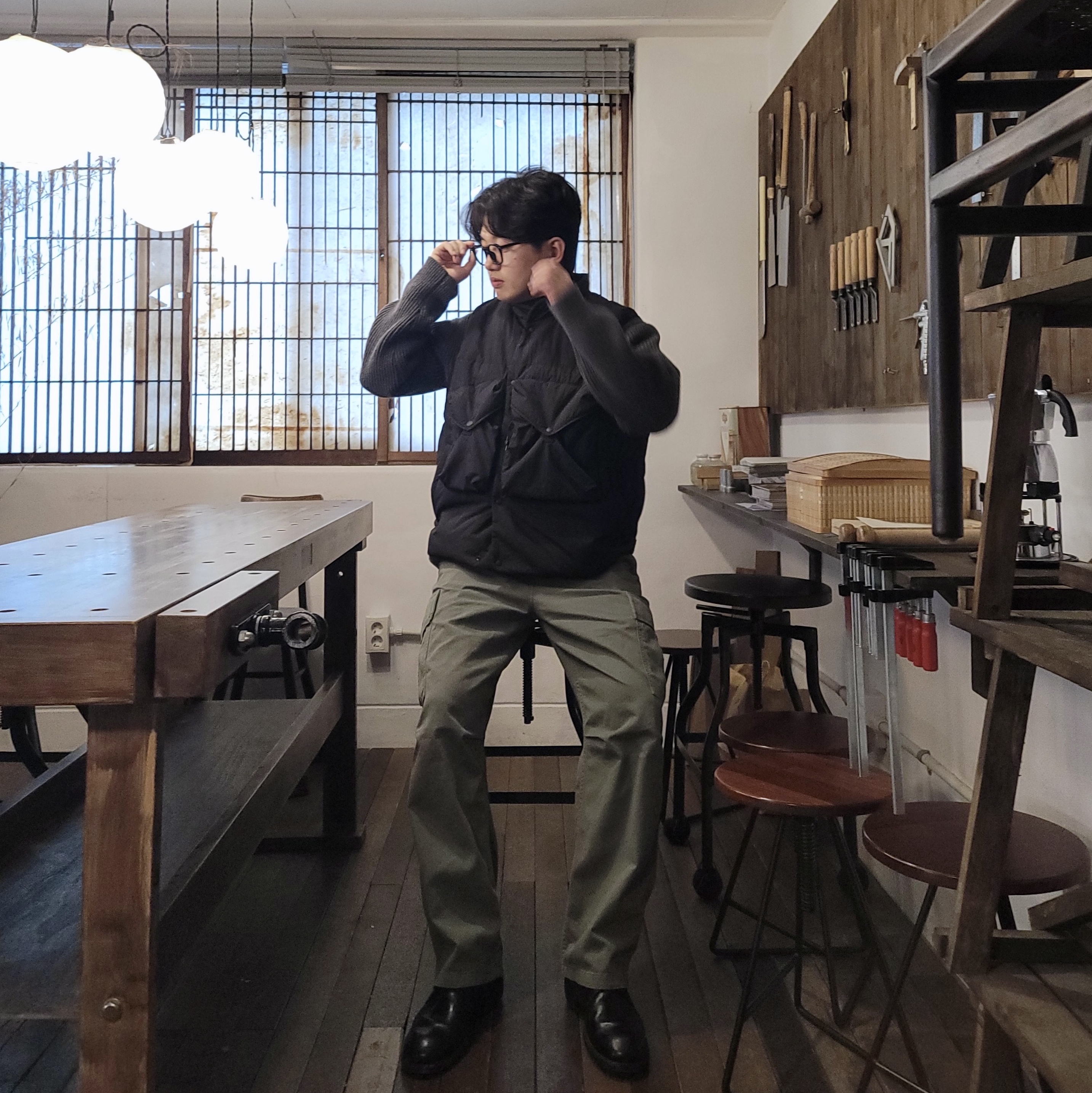 Guidi 992X Horse Full Grain Leather Derby Black 착용 스타일