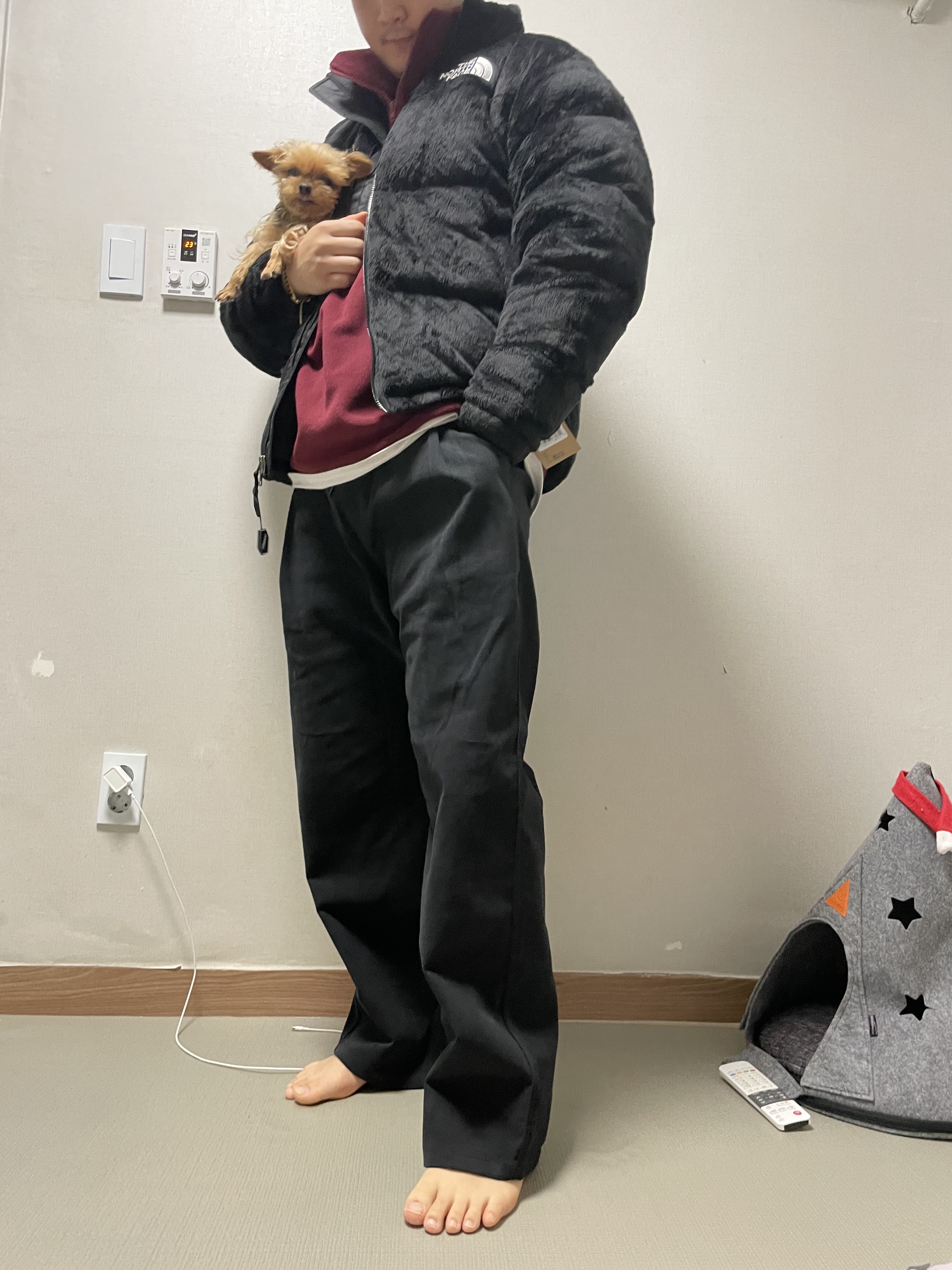 노스페이스 벌사 벨루어 눕시 자켓 블랙 착용 스타일 - 3
