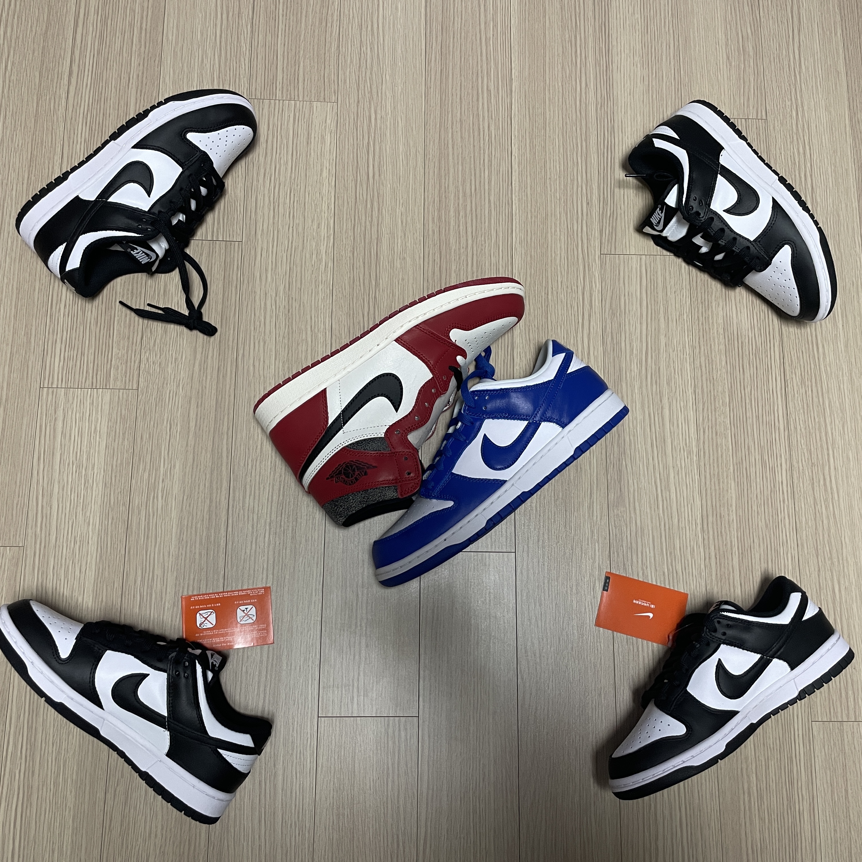 Jordan 1 Retro High OG Chicago 2022, Nike Dunk Low Retro Black 착용 스타일