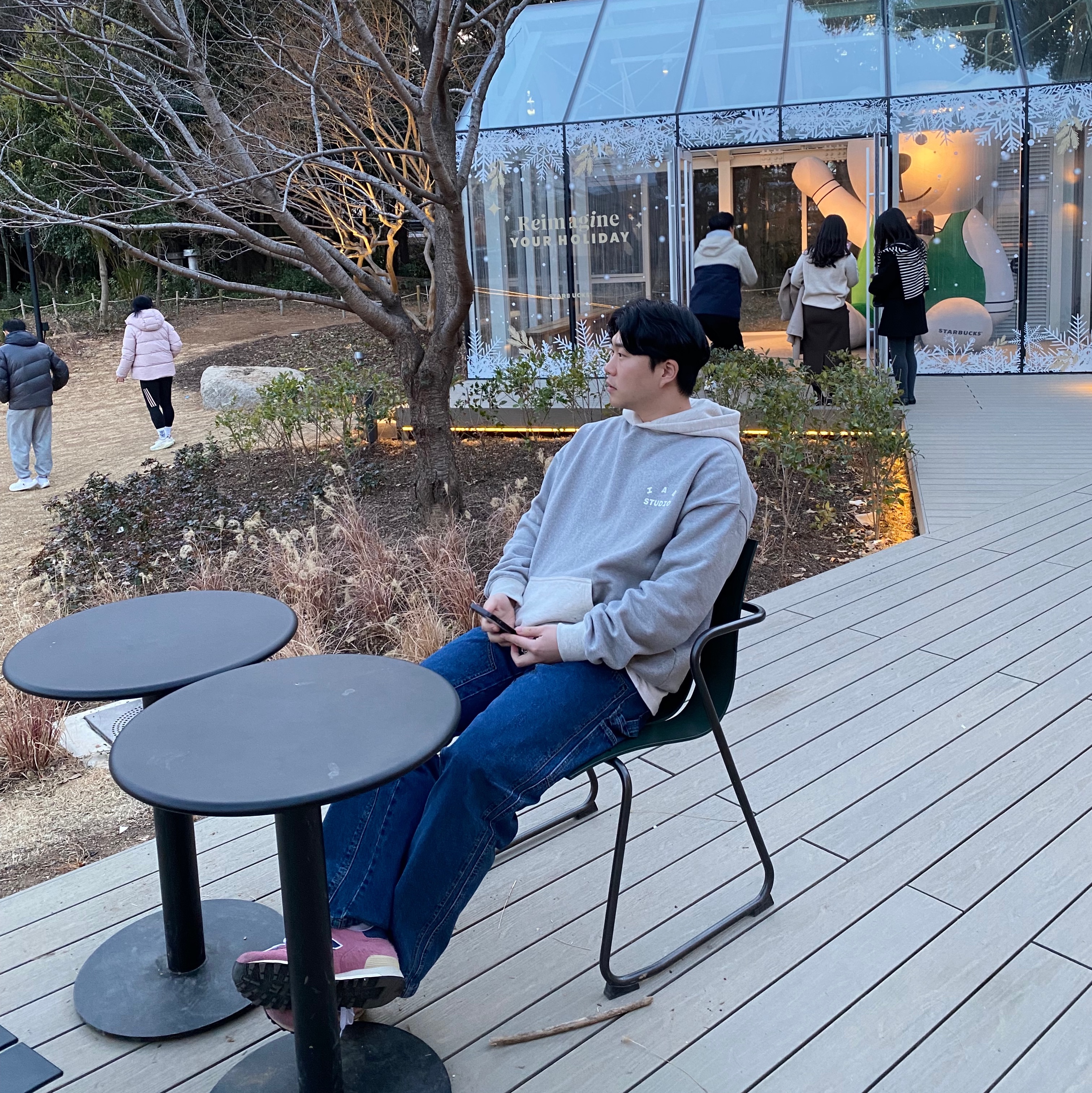 아이앱 스튜디오 후드 듀얼 그레이, 뉴발란스 x 에메 레온 도르 1300 더스티 핑크 착용 스타일