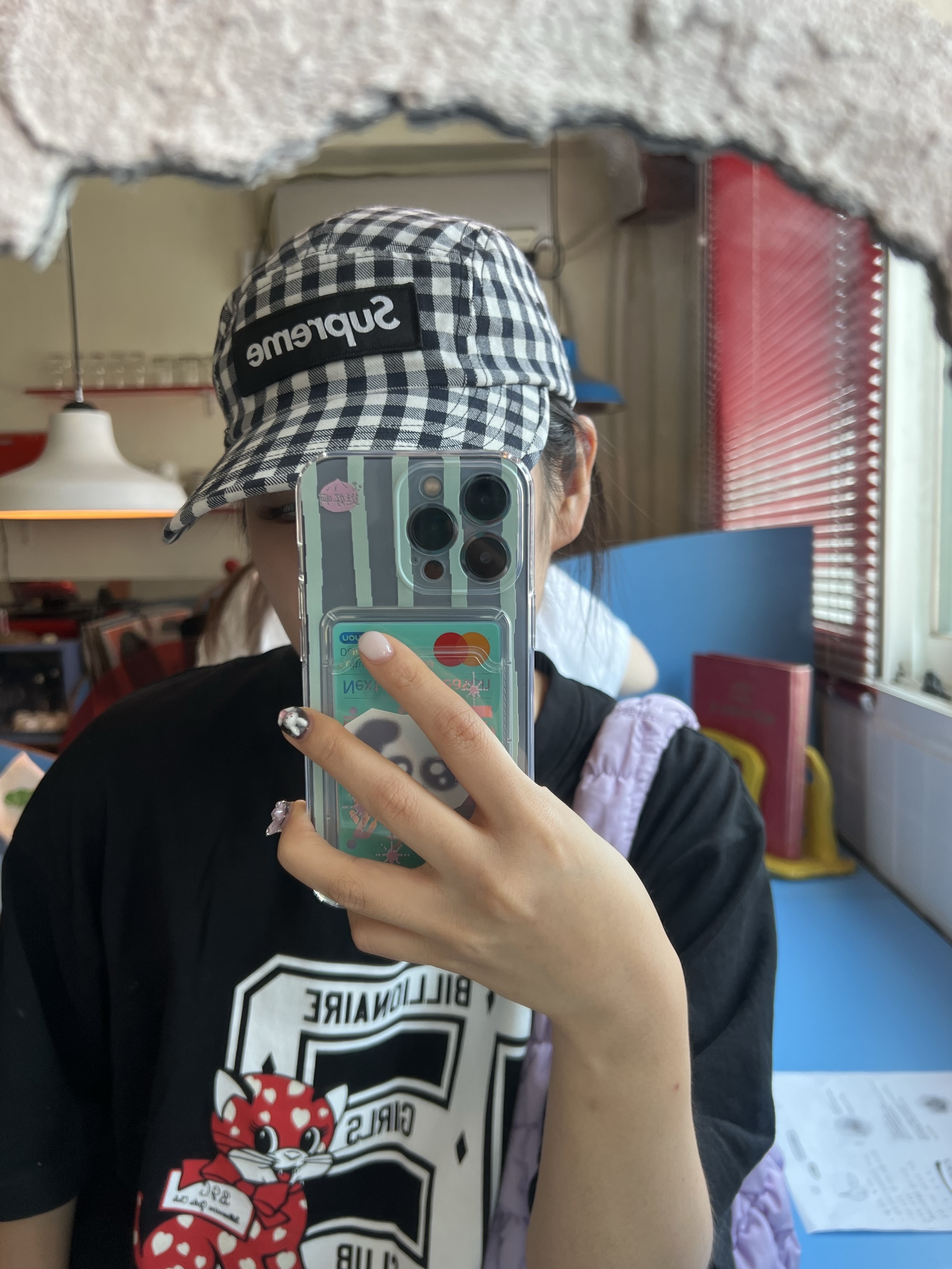 Supreme Gingham Camp Cap Black - 23SS, COS Quilted Mini Bag Purple 착용 스타일