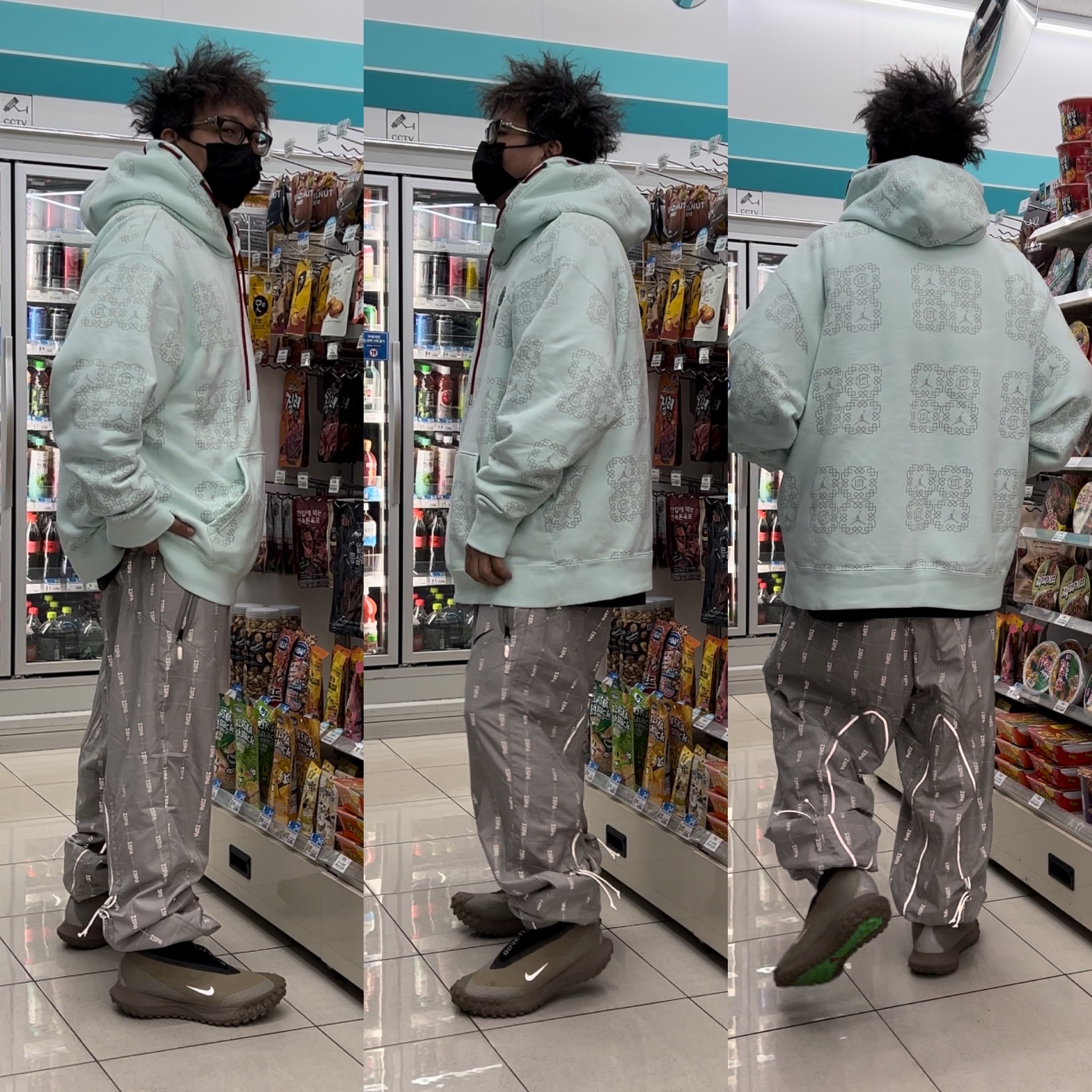 Nike NRG ISPA Adjustable Pants College Grey Dark Grey 착용 스타일