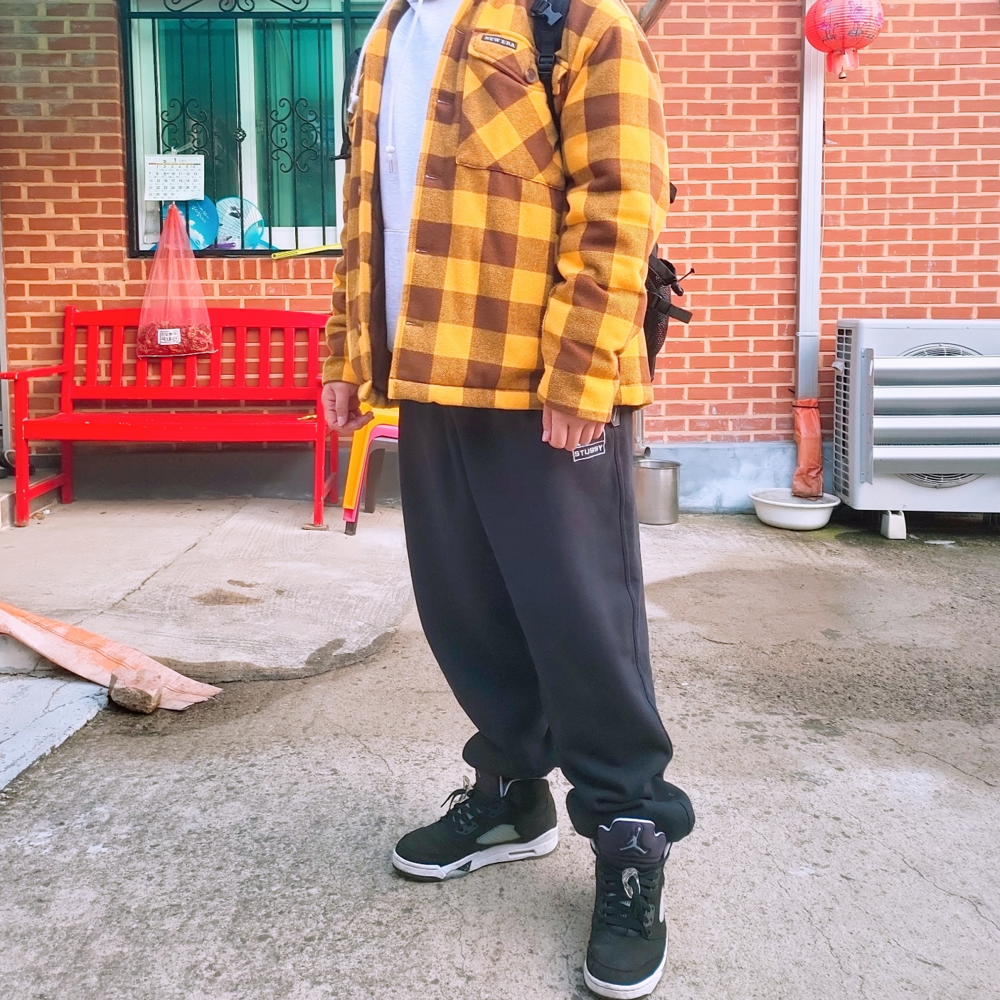 Nike x Stussy Washed Fleece Pants Black (FN5235-010) 착용 스타일