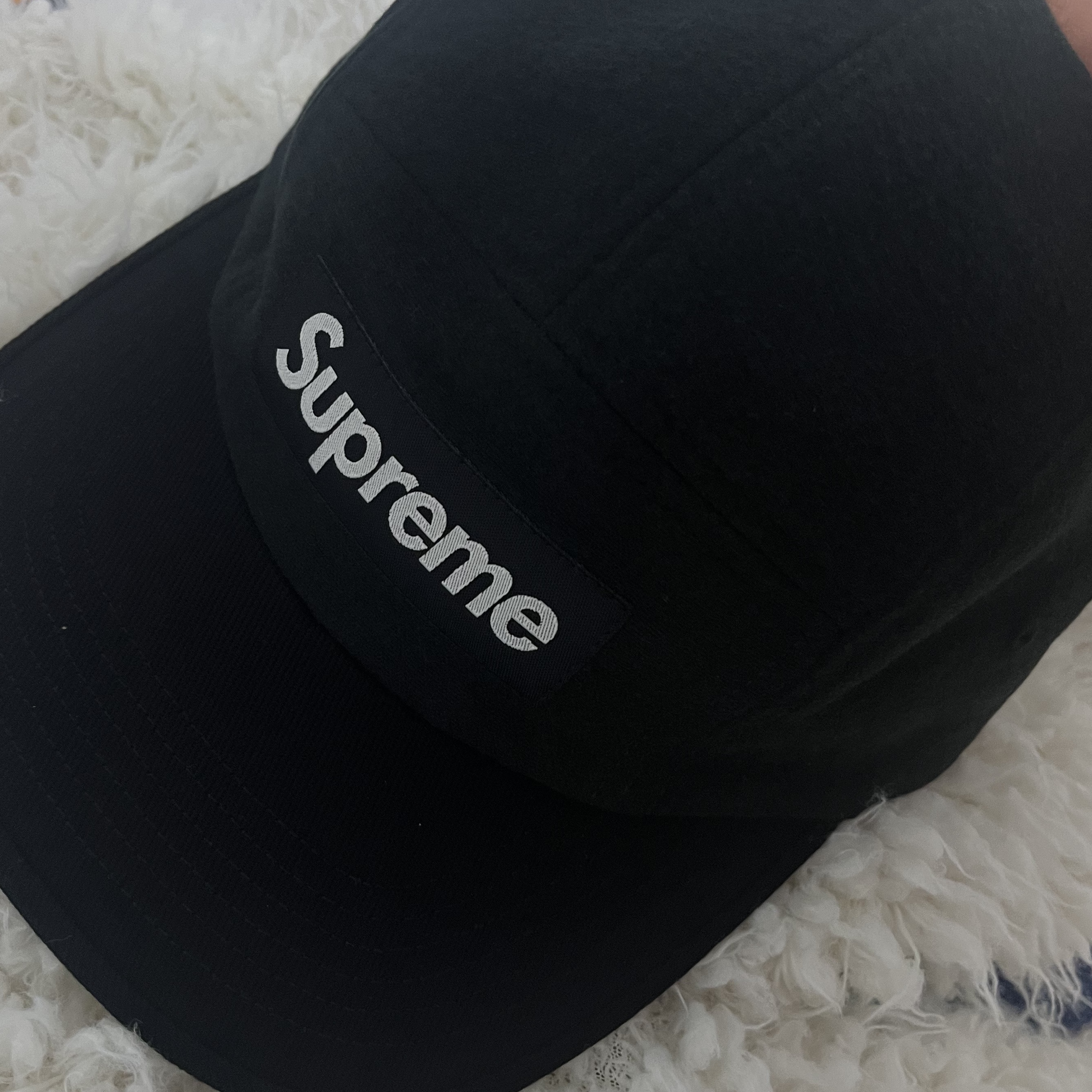 Supreme 2-Tone Camp Cap Black - 23FW 착용 스타일