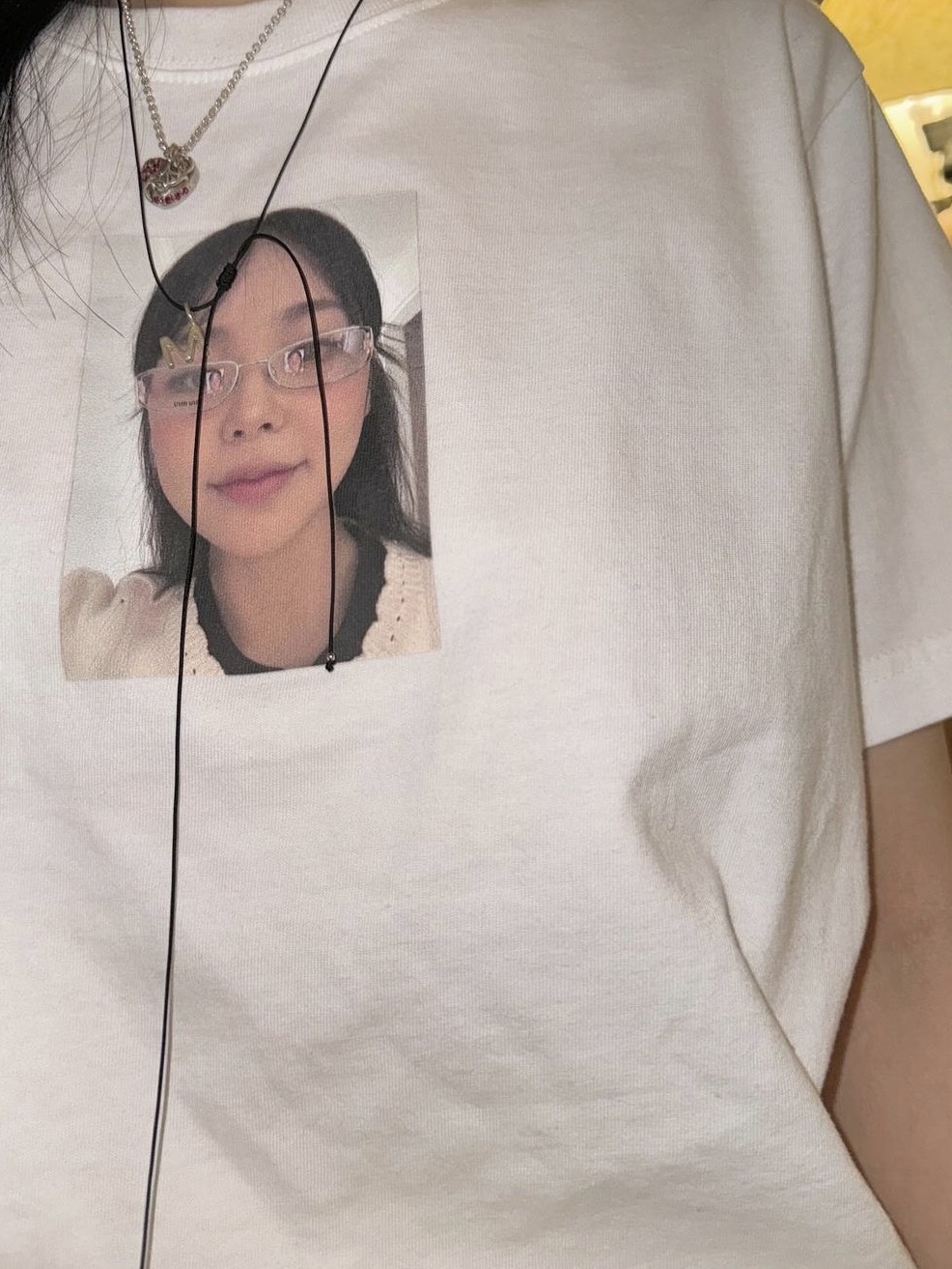 Meenoi T-Shirts Selfie White 착용 스타일 - 4