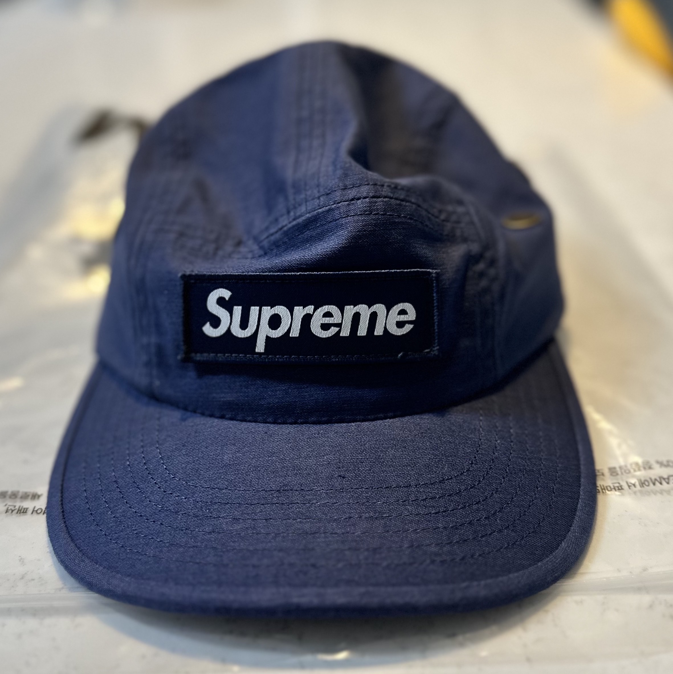Supreme Military Camp Cap Navy - 23FW 착용 스타일 - 2