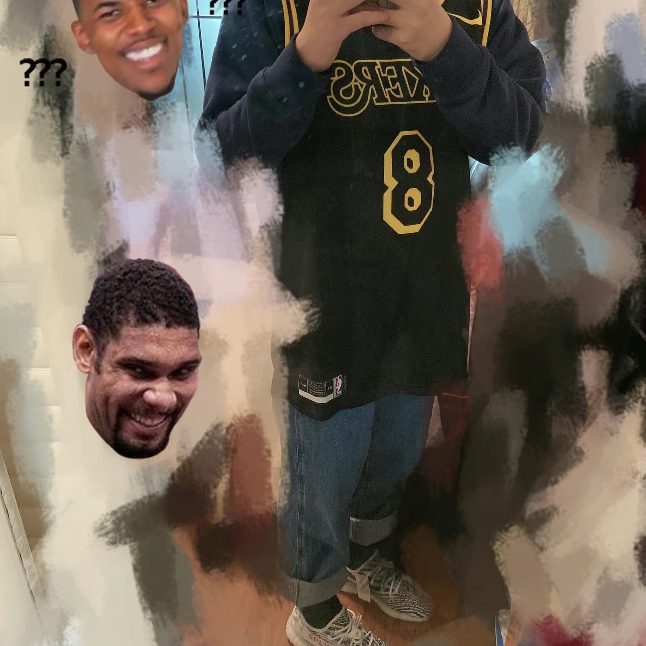 Nike Kobe Bryant LA Lakers City Edition Swingman Jersey Black (FN7297-010), Adidas Yeezy Boost 350 V2 Zebra 2017/2019/2020 착용 스타일 - 2