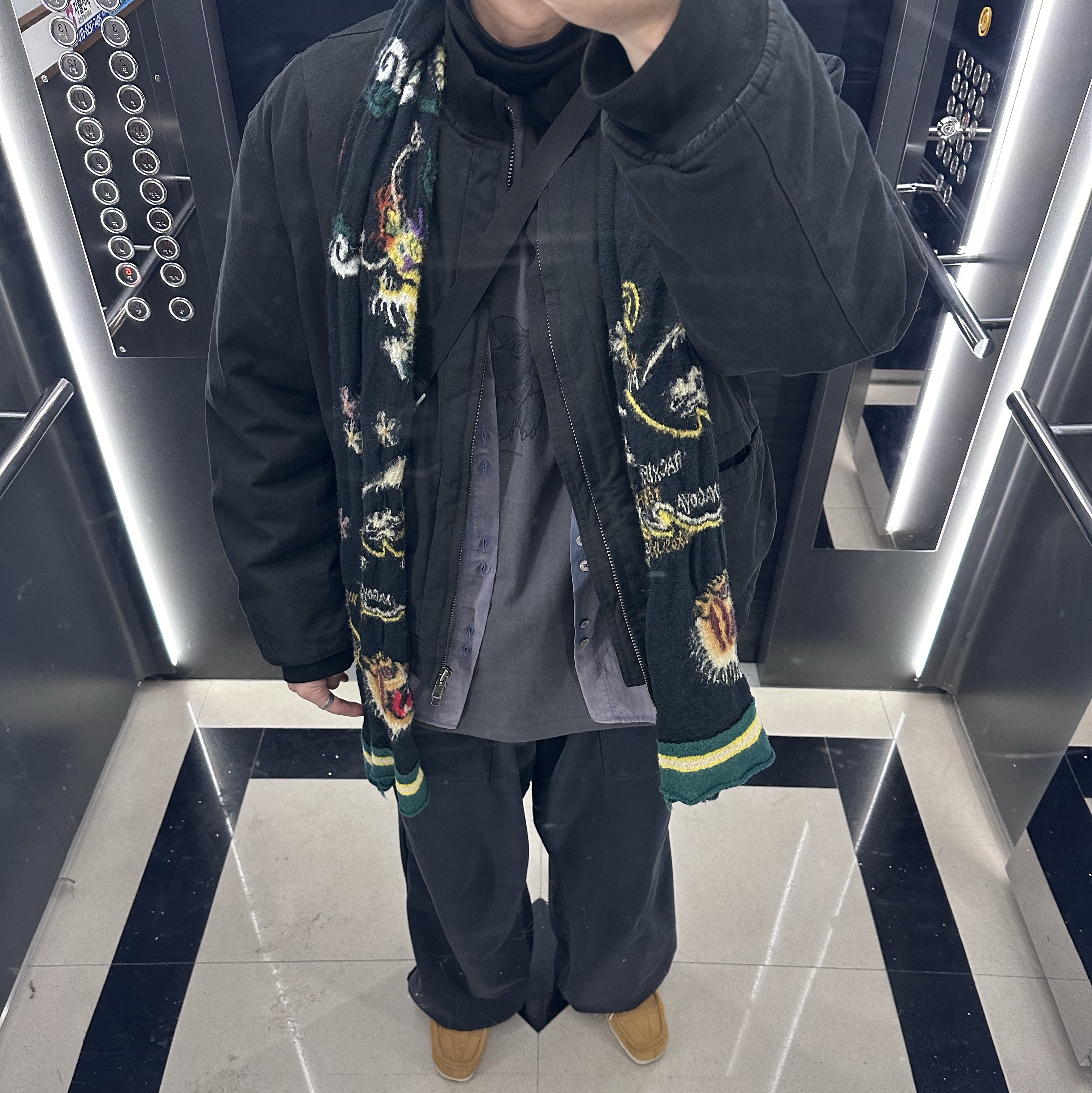Polyteru 1011 Fatigue Sweatpants 1.2v Dark Purple Navy 착용 스타일